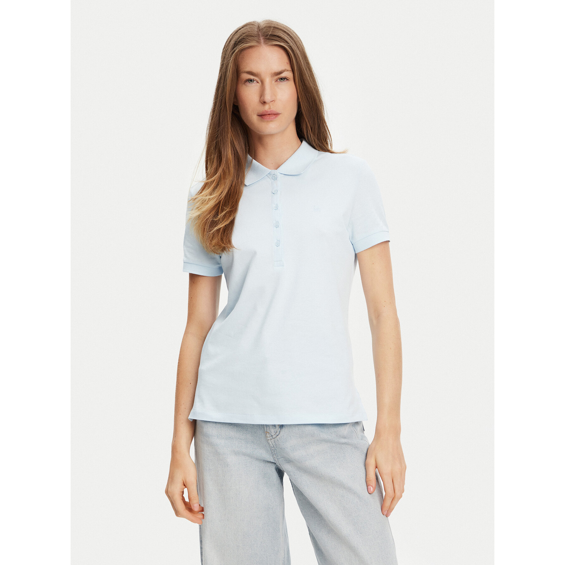 United Colors Of Benetton Pólóing 3TQJD300W Kék Slim Fit