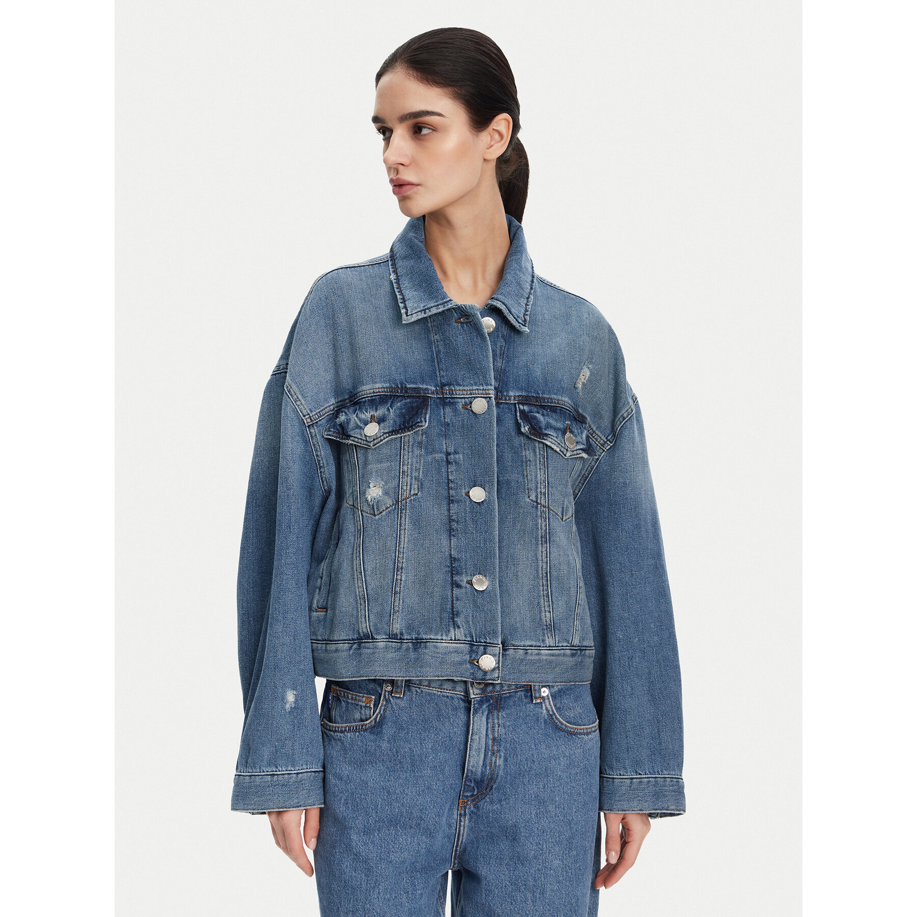 PINKO Jeansjacke Gaborone 104644 Blau Regular Fit