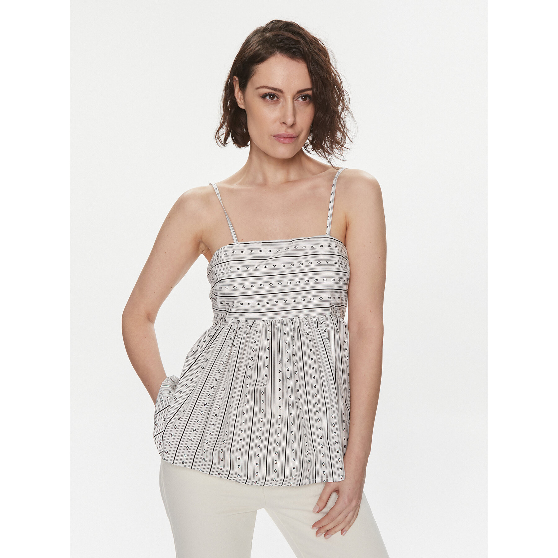 TWINSET Felső 241TF2023 Fehér Regular Fit