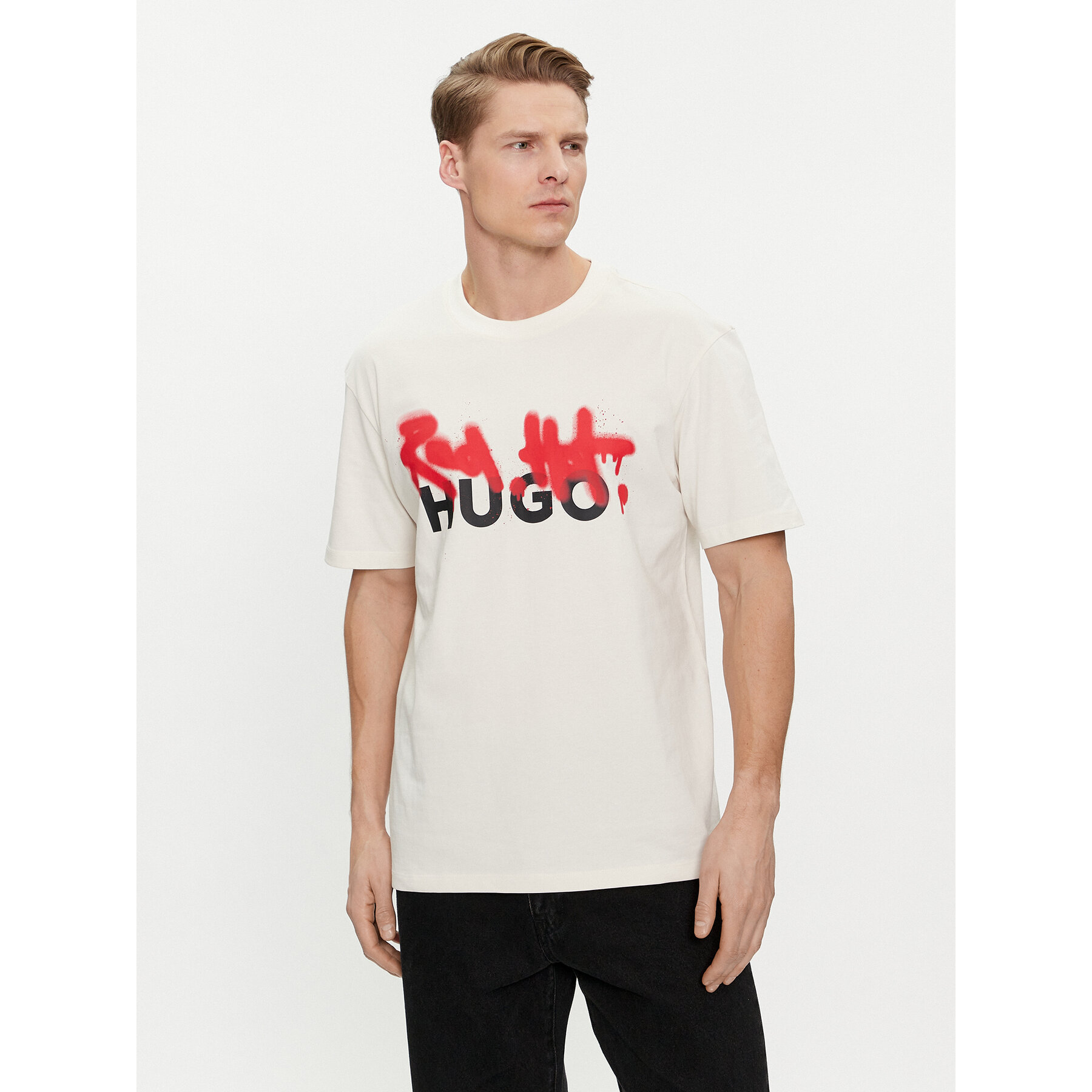 Hugo T-Shirt Dinricko 50508513 Λευκό Relaxed Fit