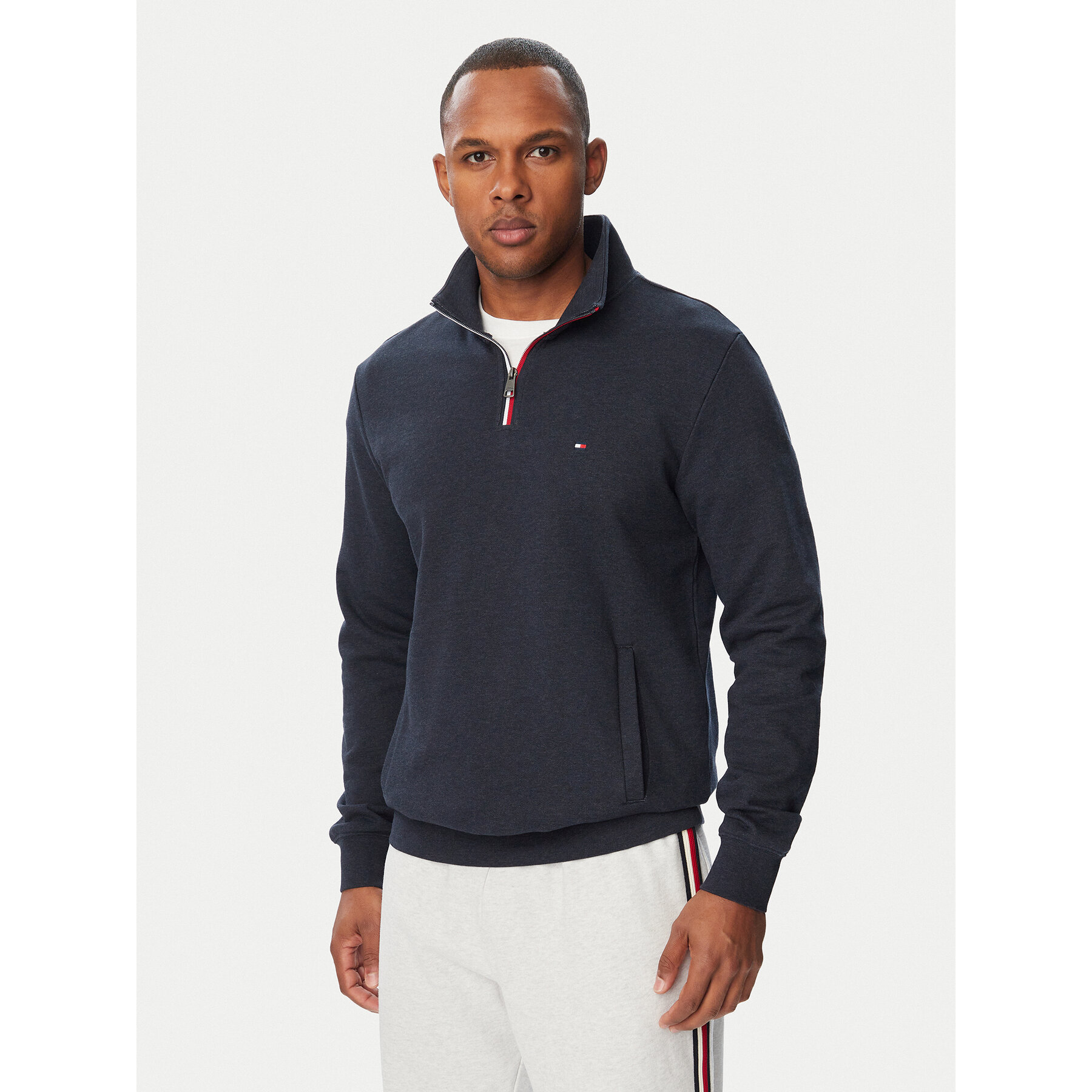 Tommy Hilfiger Sweatshirt Tipping Terry MW0MW44943 Dunkelblau Regular Fit