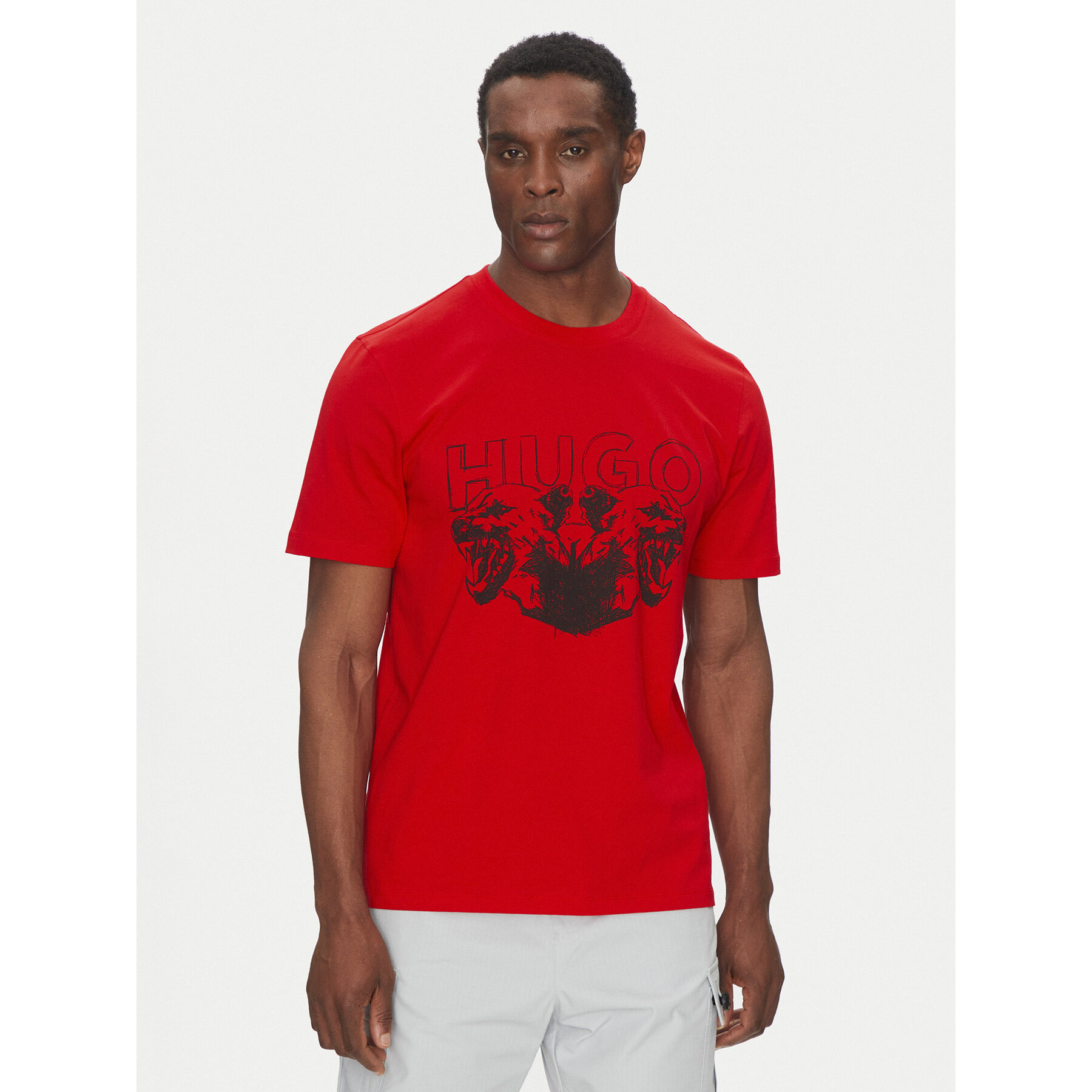 HUGO T-Shirt 50538257 Κόκκινο Regular Fit