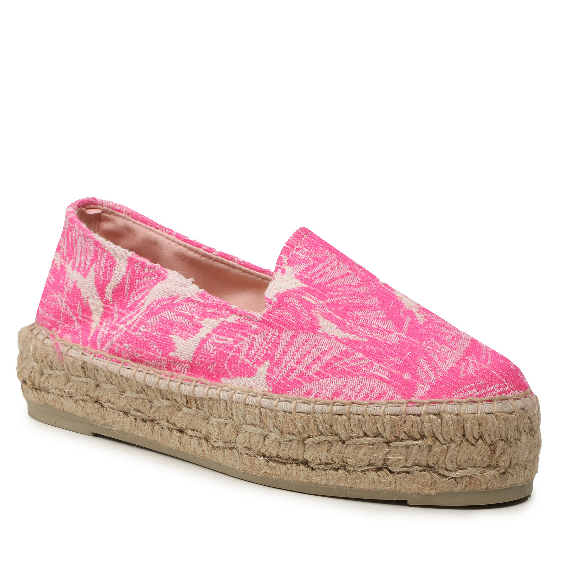 Espadrile Manebi Cotton Jaquard Double Sole Espadrilles G 4.7 D0 Bold Pink On Crema