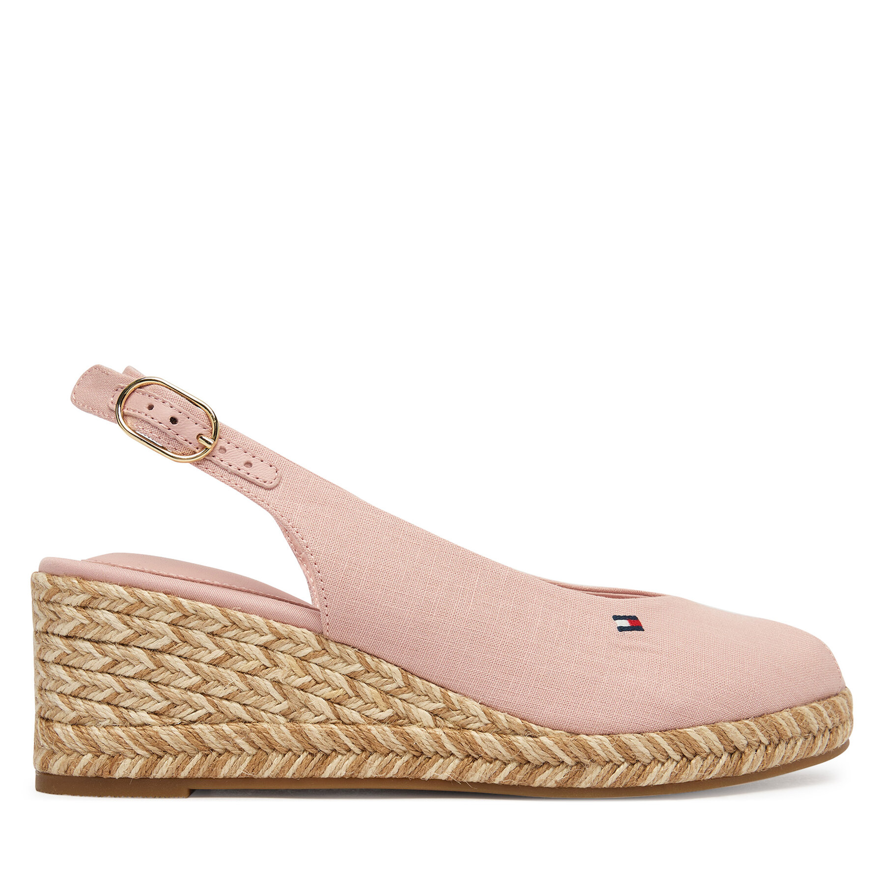 Espadrile Tommy Hilfiger Mid Wedge Espad Slingback Speck FW0FW09472 Roz