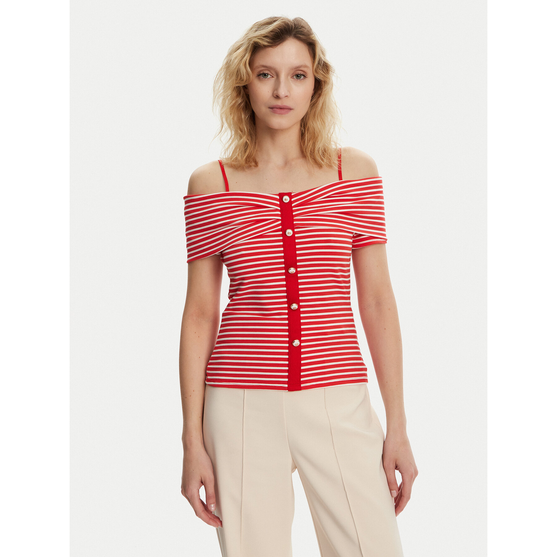 Morgan Bluse 241-DROPEZ Rot Slim Fit