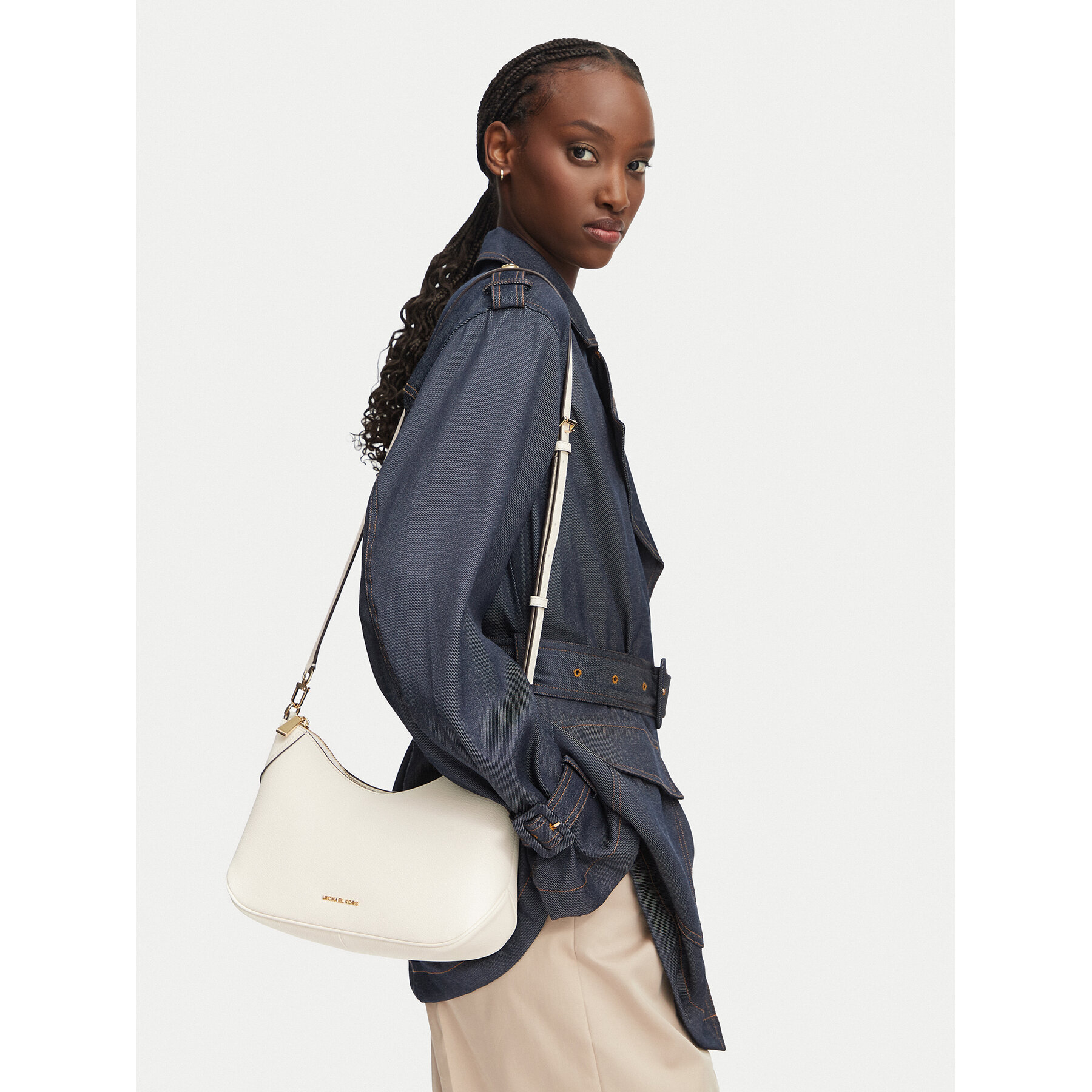 Geantă MICHAEL Michael Kors 32S6GJ6W8L Alb
