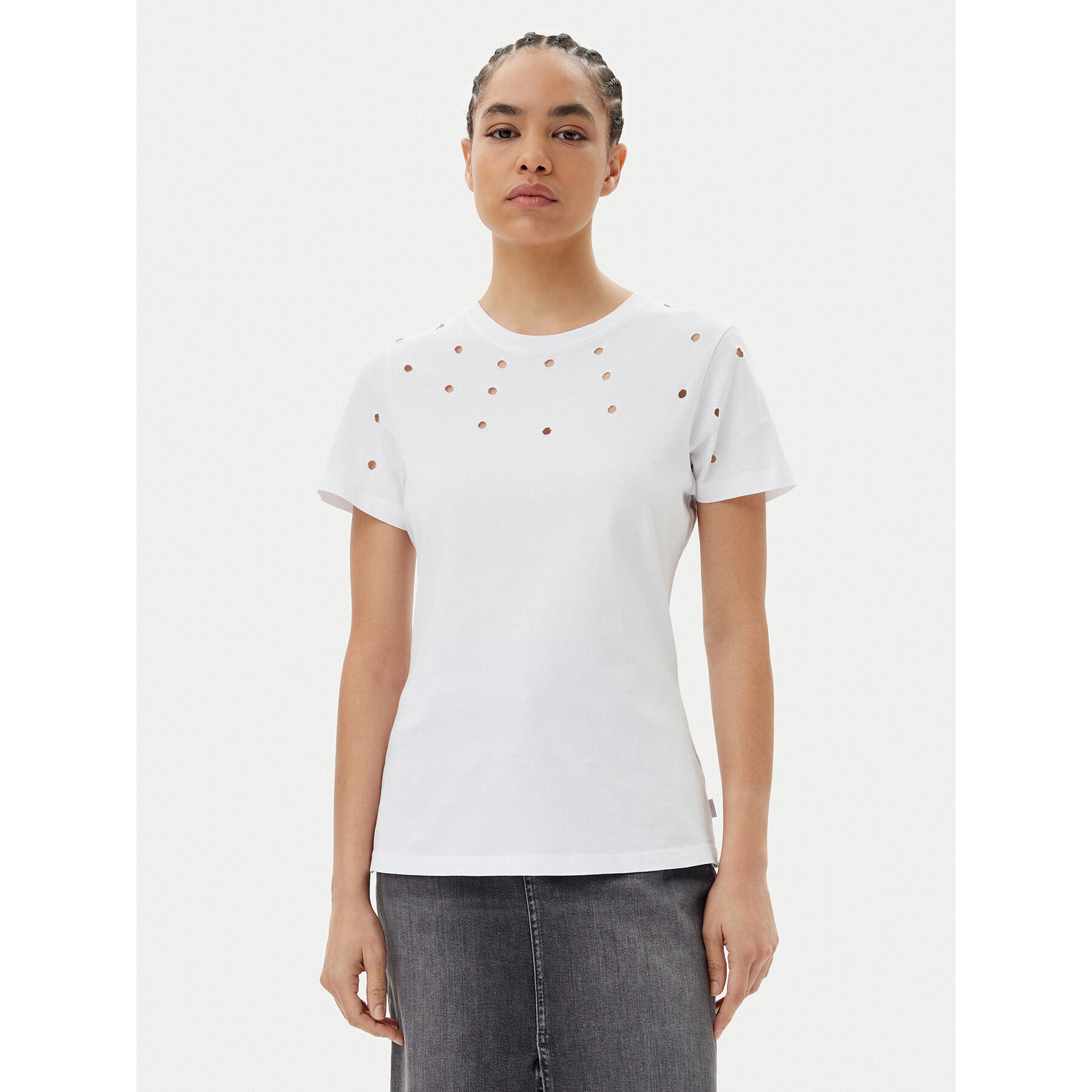 Silvian Heach T-shirt GPP25070TS Bianco Regular Fit