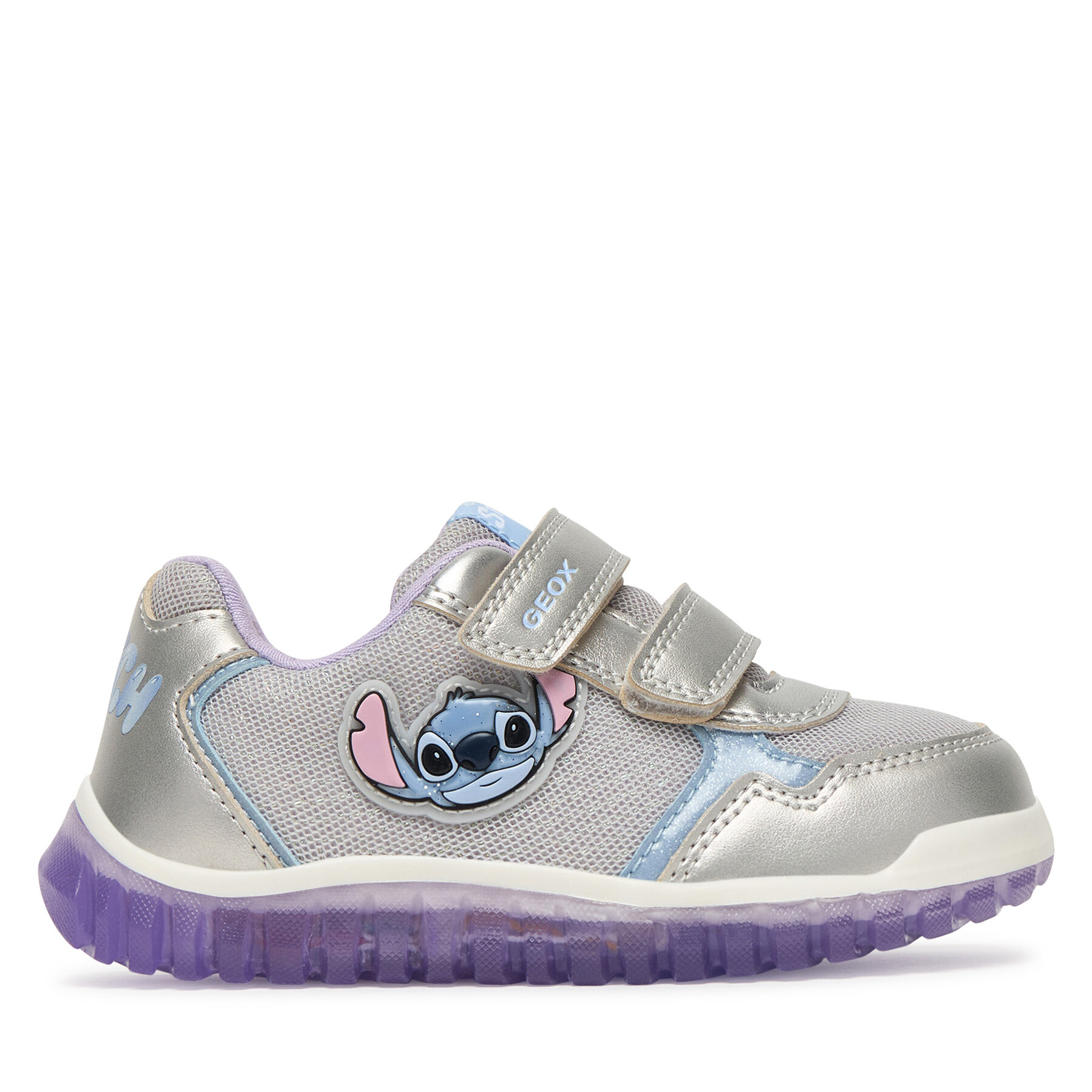 Sneakersy Geox B Lightyloo Girl B6561C 0AJAS C1316 Strieborná