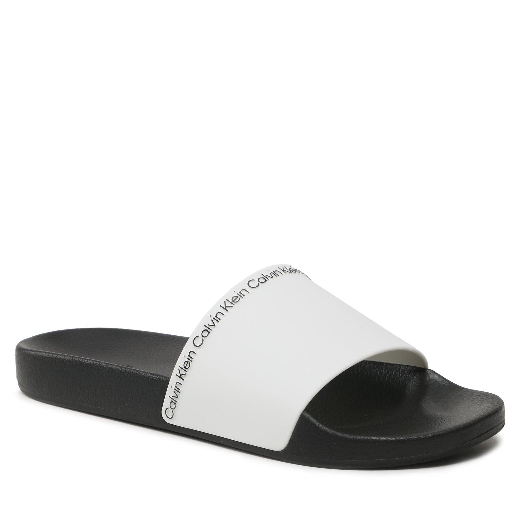 Calvin Klein Pool Slide Rubber HM0HM00981 Bright White YBR – Чехли