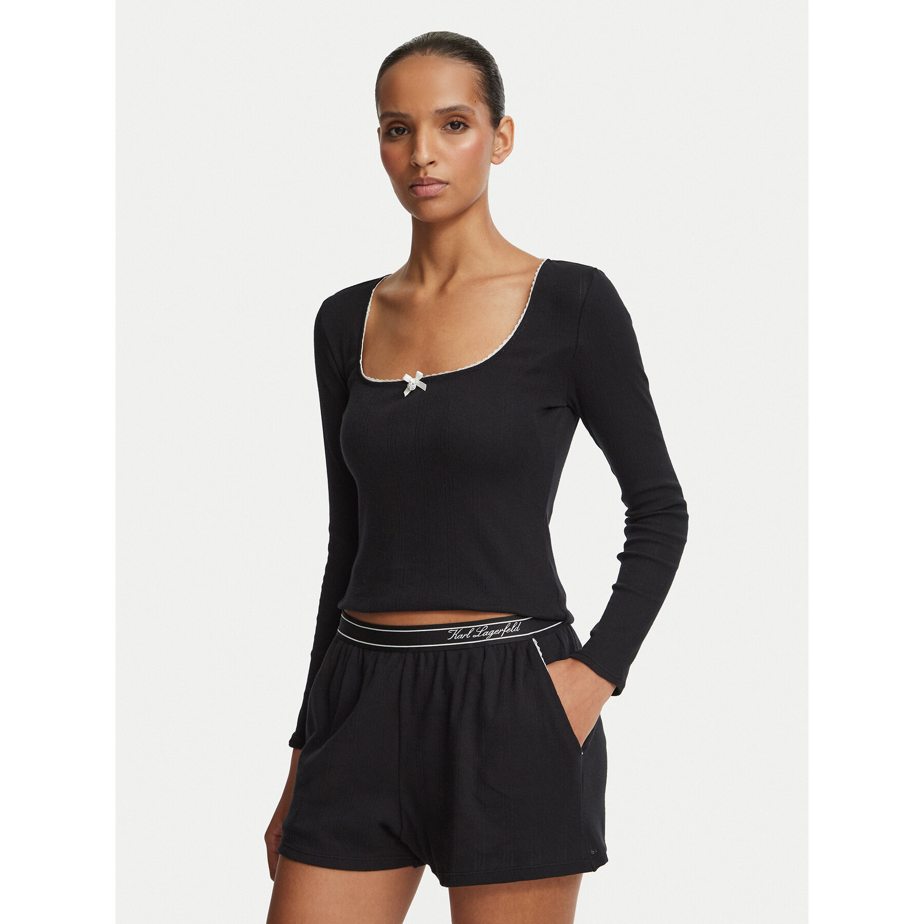 KARL LAGERFELD Pyjama B4W45017 Schwarz Regular Fit