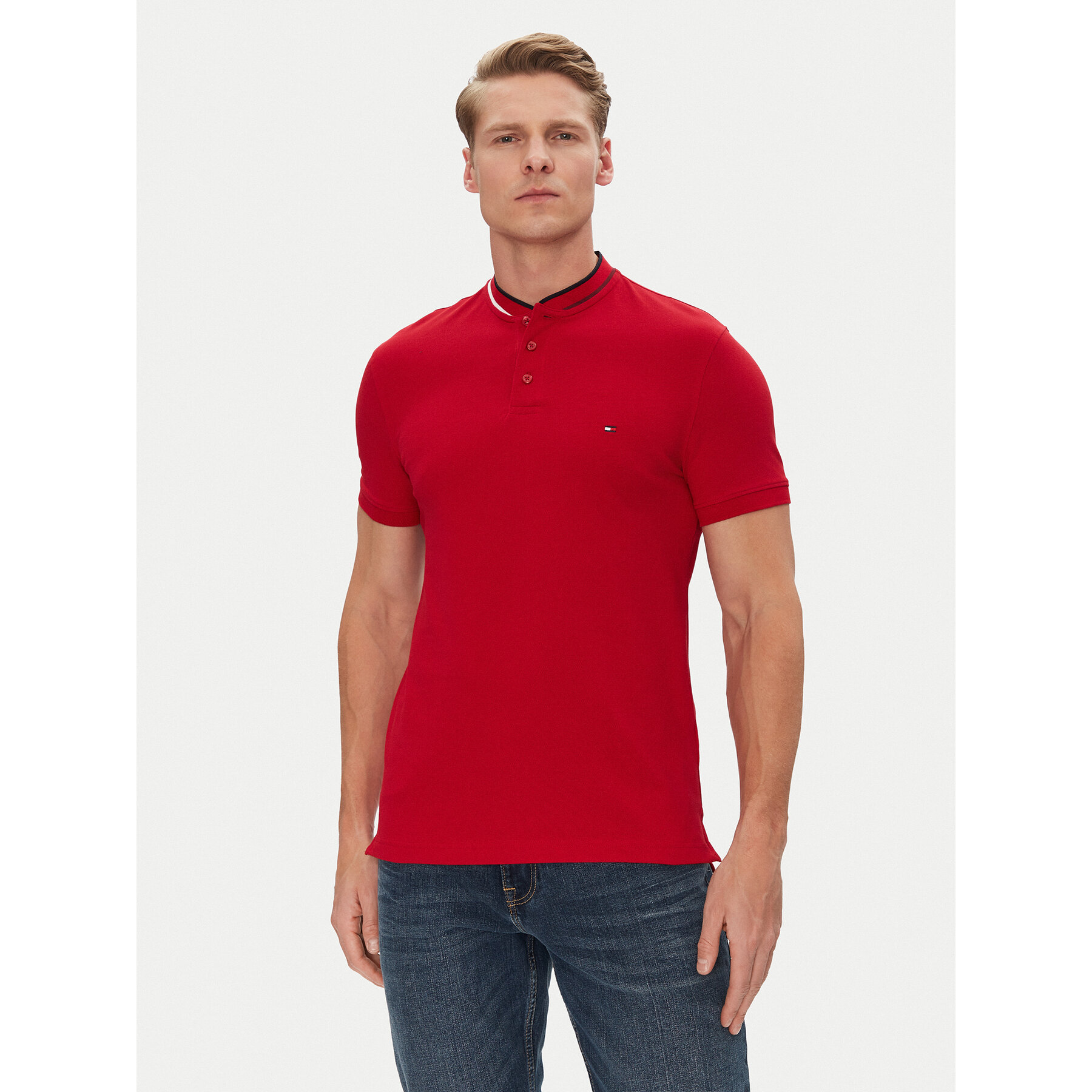 Tommy Hilfiger Polo Mao MW0MW34752 Rosso Slim Fit