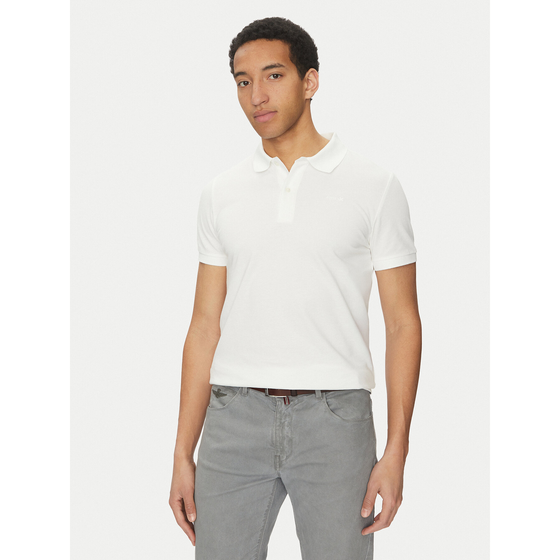 Geox Pólóing M5511B T3240 F2128 Fehér Regular Fit
