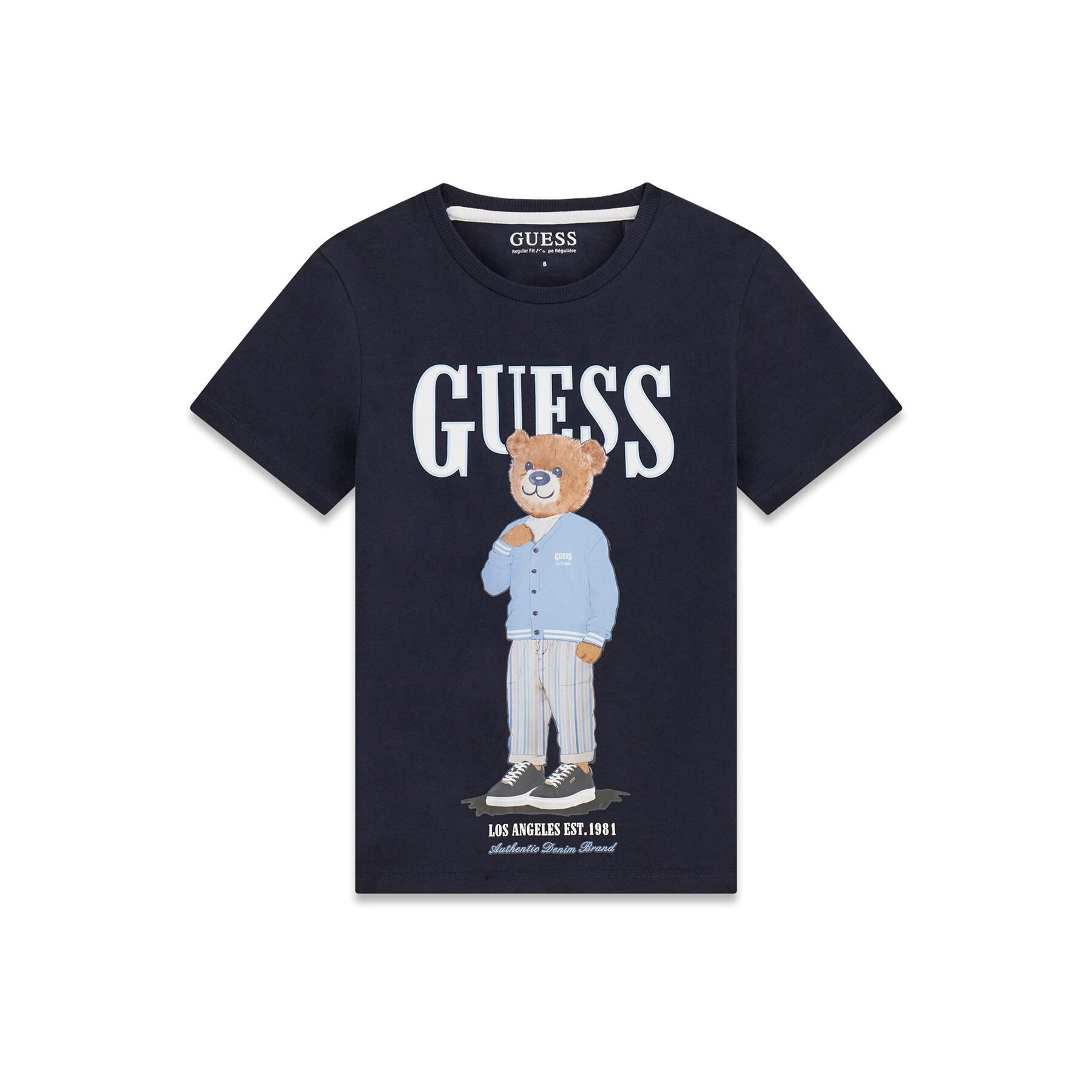 Guess Majica L6GI09 K8HM4 Mornarsko modra Regular Fit