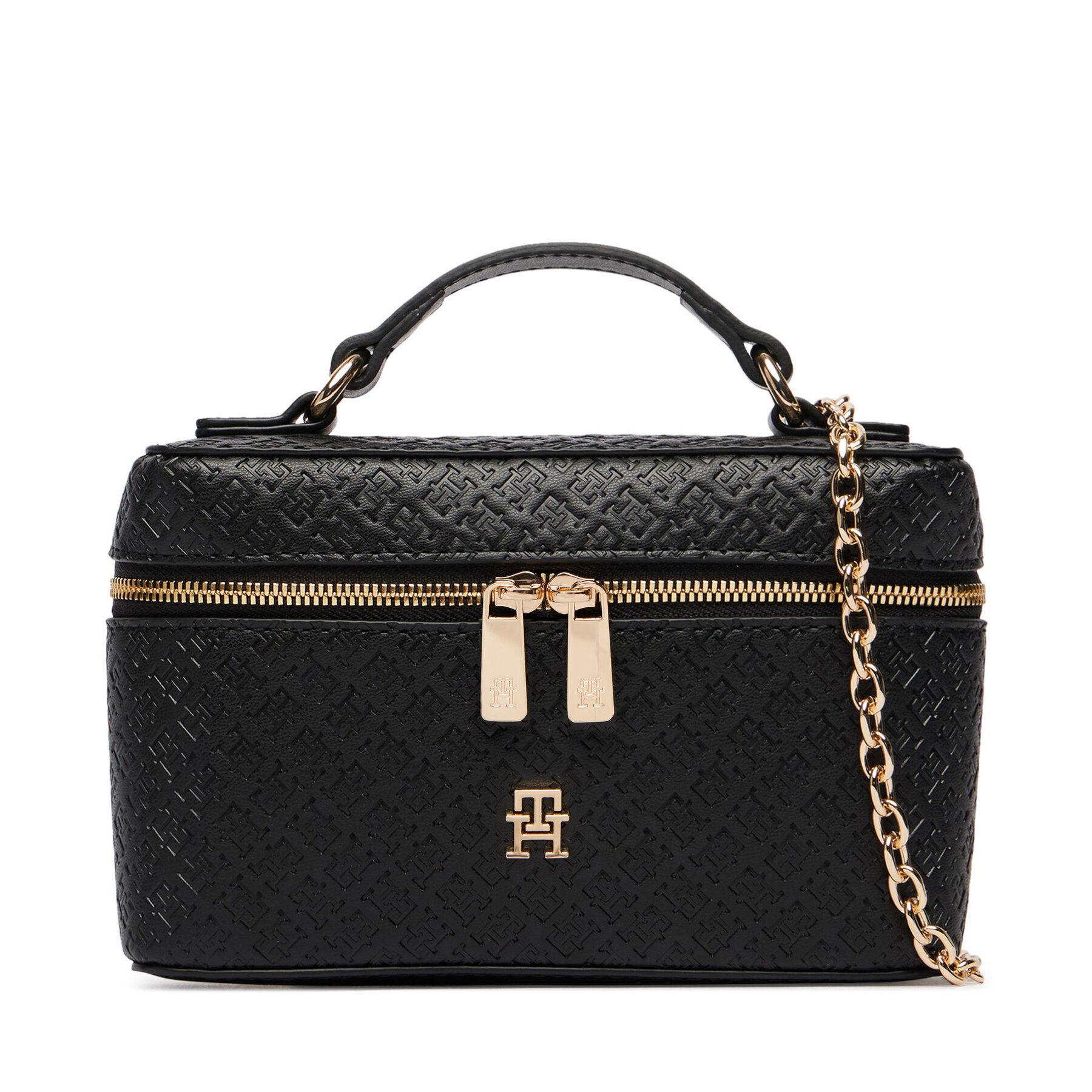 Дамска чанта Tommy Hilfiger Th Icon Chain Vanity Bag Mono AW0AW19021 Черен
