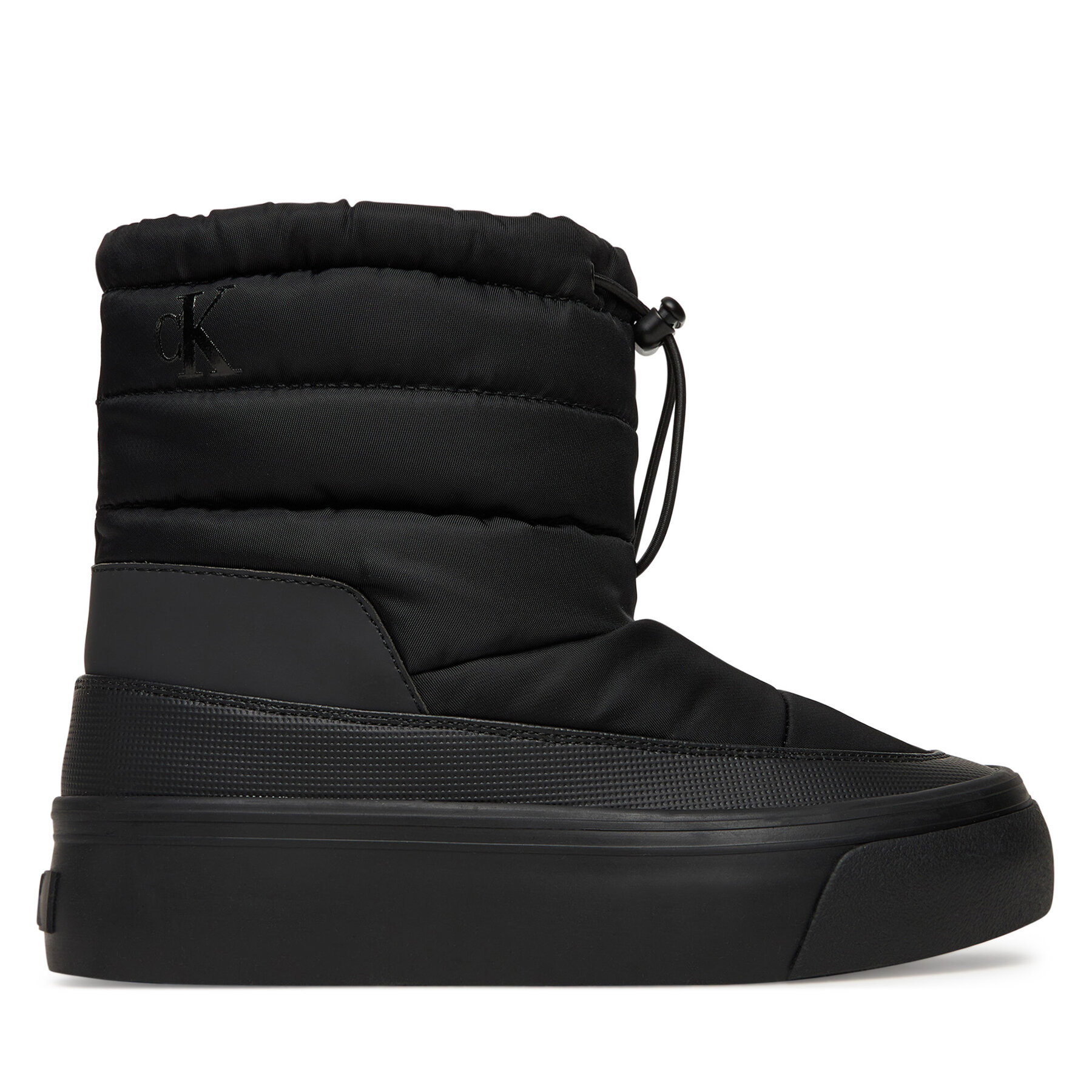 Škornji za sneg Calvin Klein Vulc Flatf Snowboot Nylon Mix Mg YW0YW01977 Črna