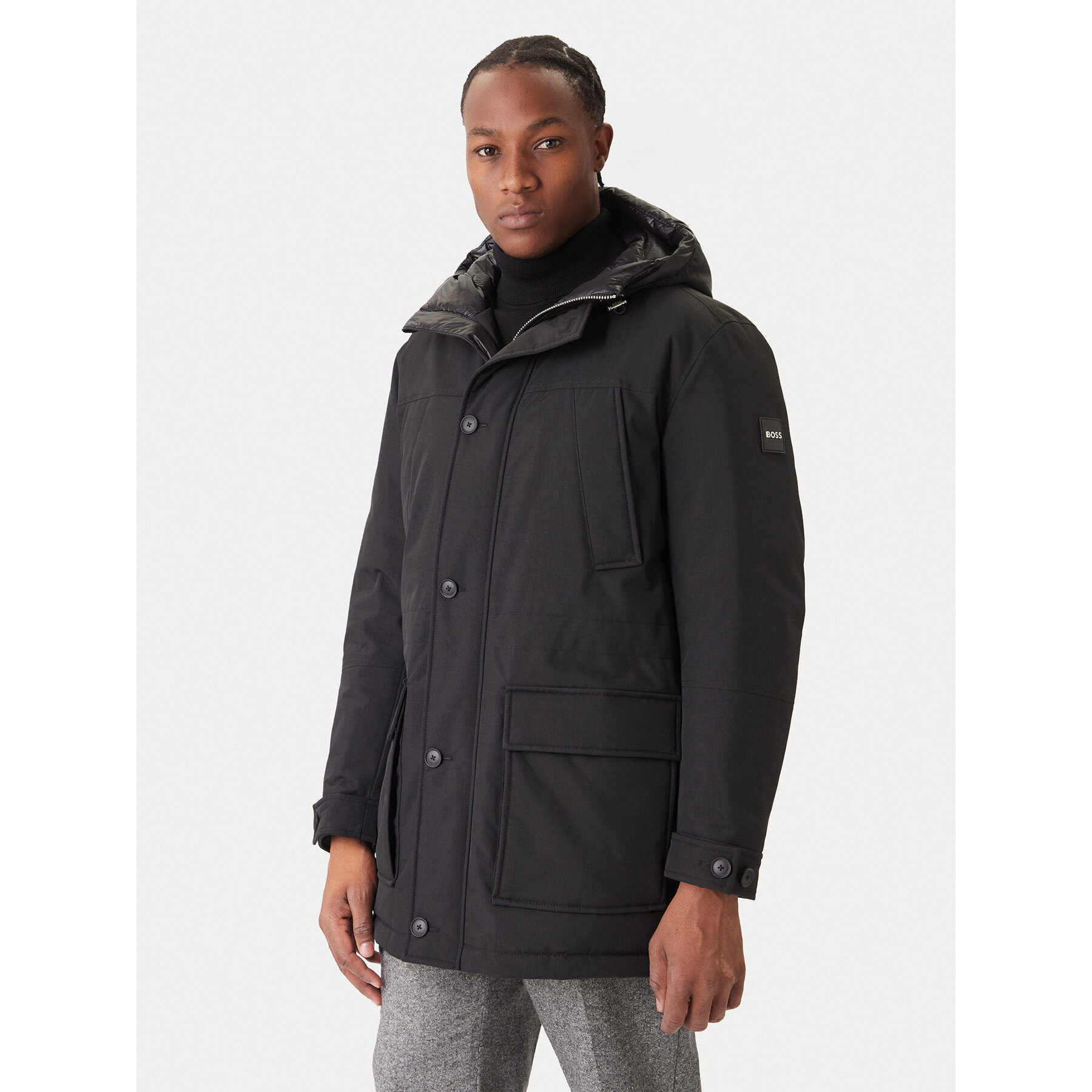 BOSS Daunenjacke H-Detoni 50540472 Schwarz Regular Fit
