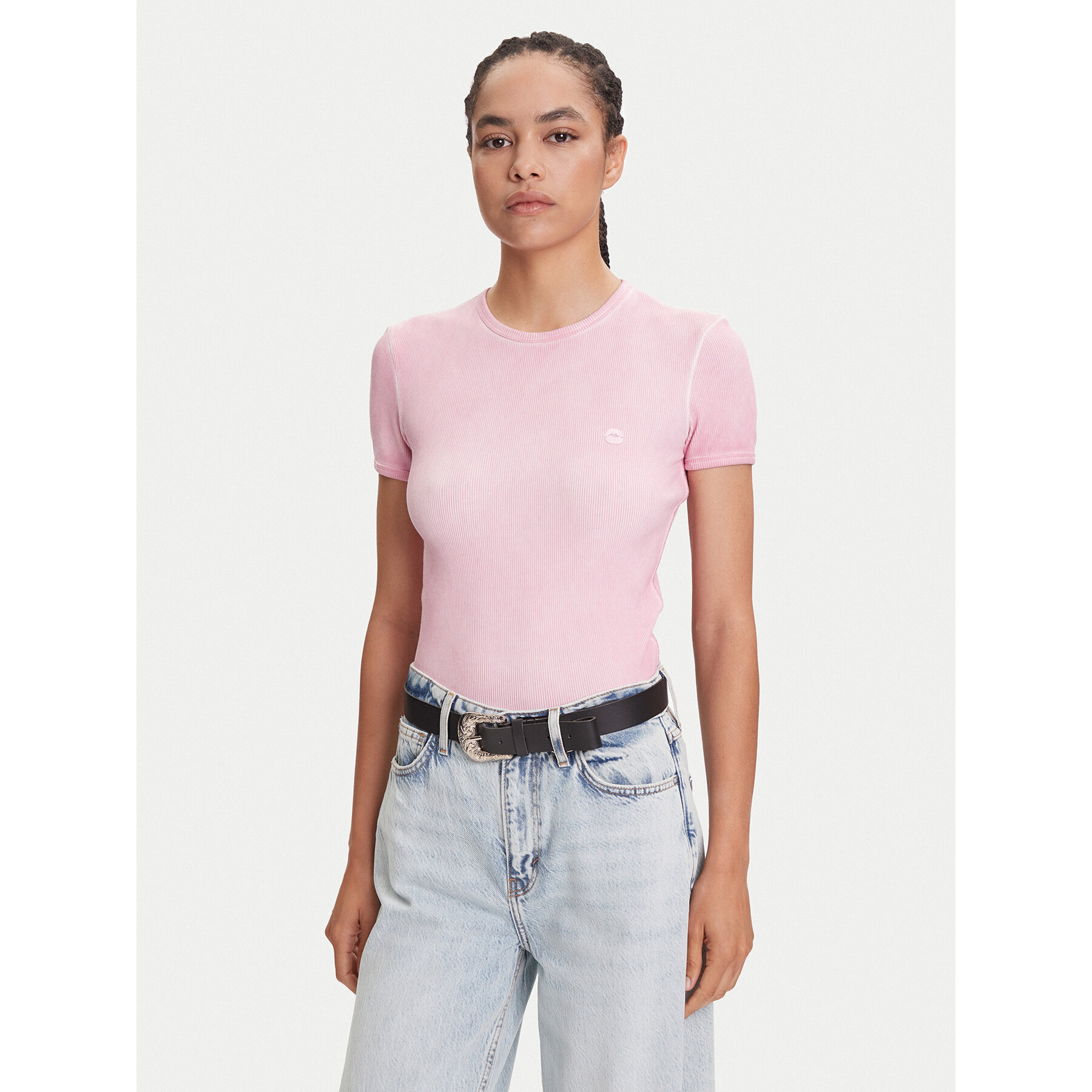 Miss Sixty Póló 6S2SJ44500 Rózsaszín Slim Fit