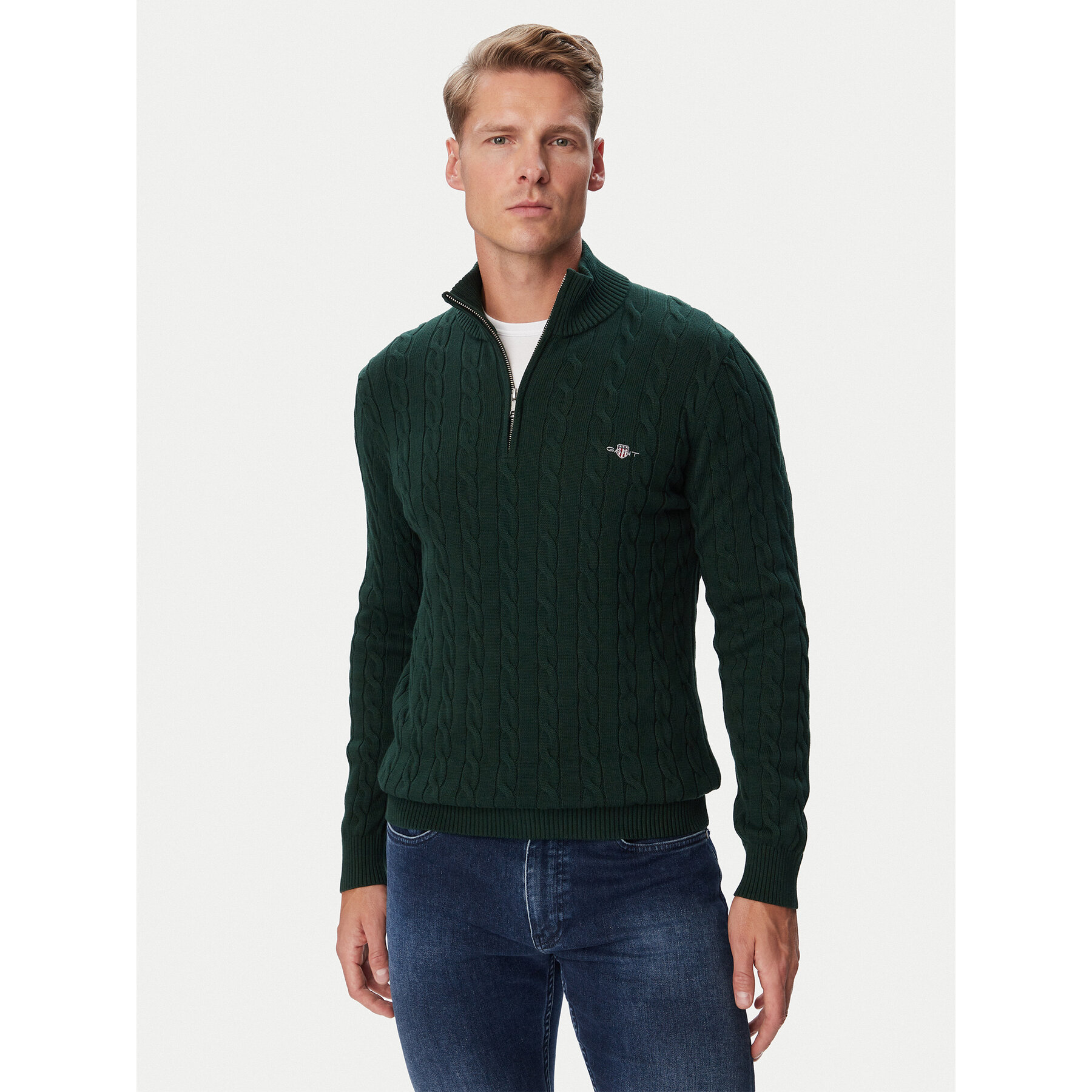 Gant Pullover 8050603 Dunkelgrün Regular Fit