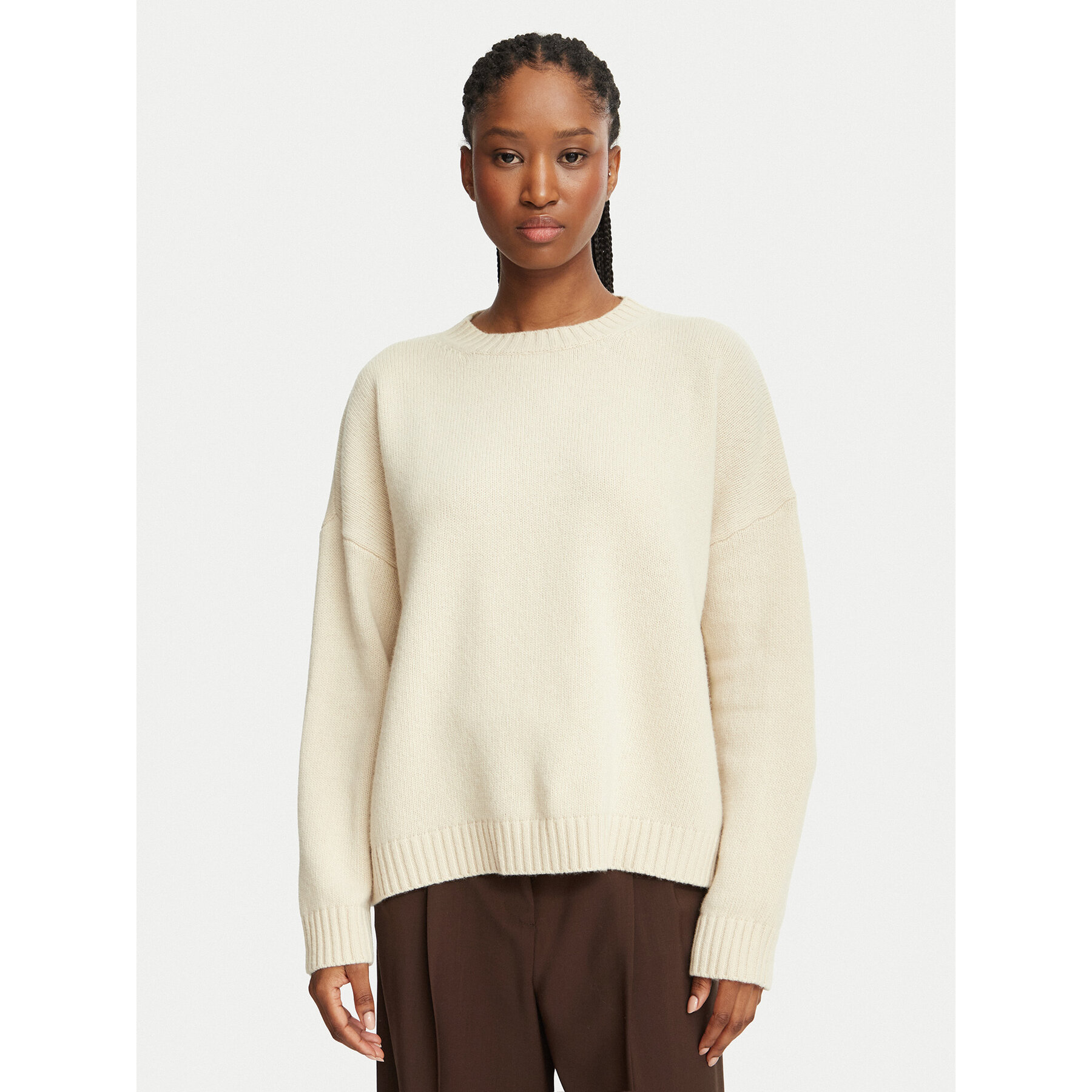 Weekend Max Mara Pullover Sibari 2625366212 Creme Regular Fit
