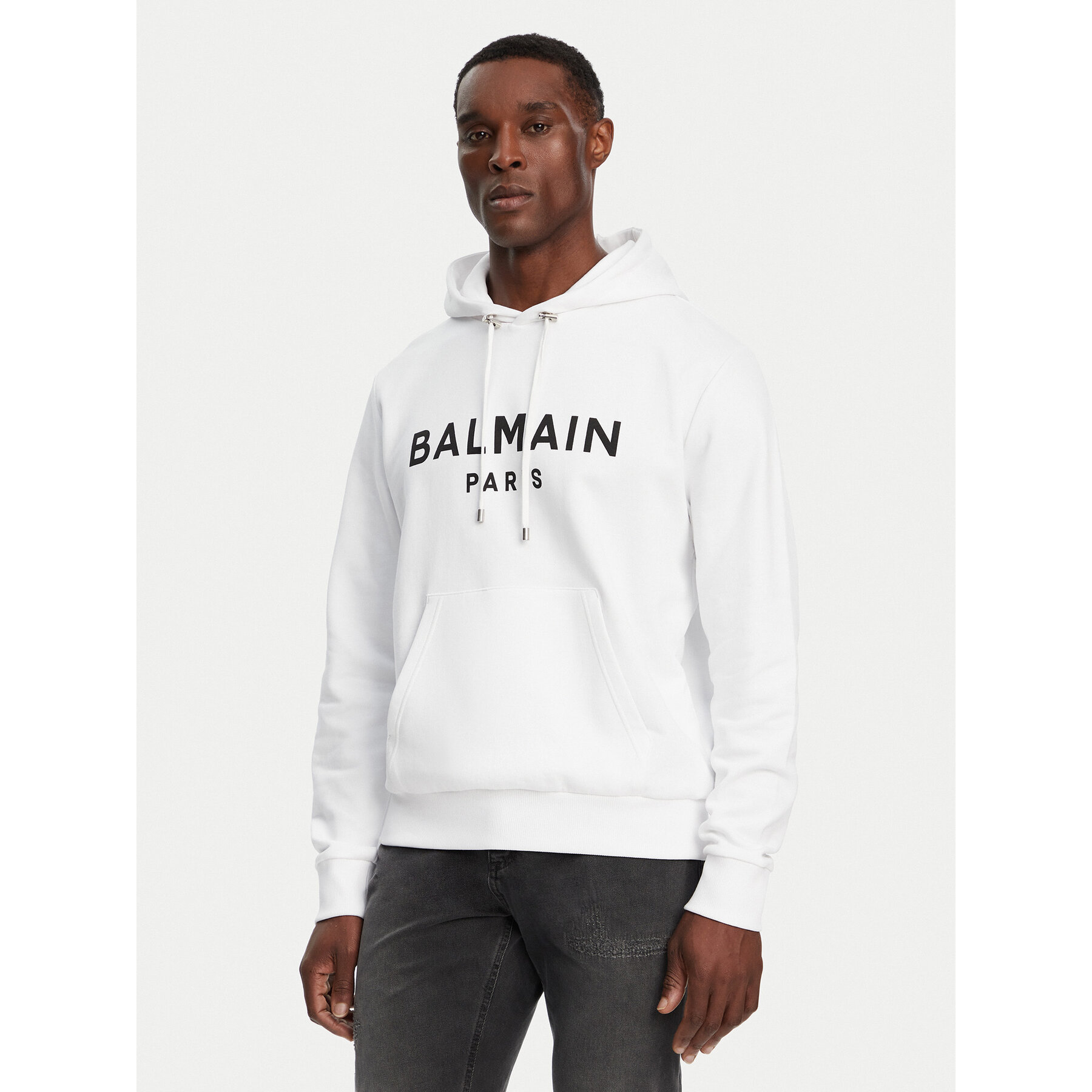 Balmain Sweatshirt DH1JR002BB65 Weiß Regular Fit