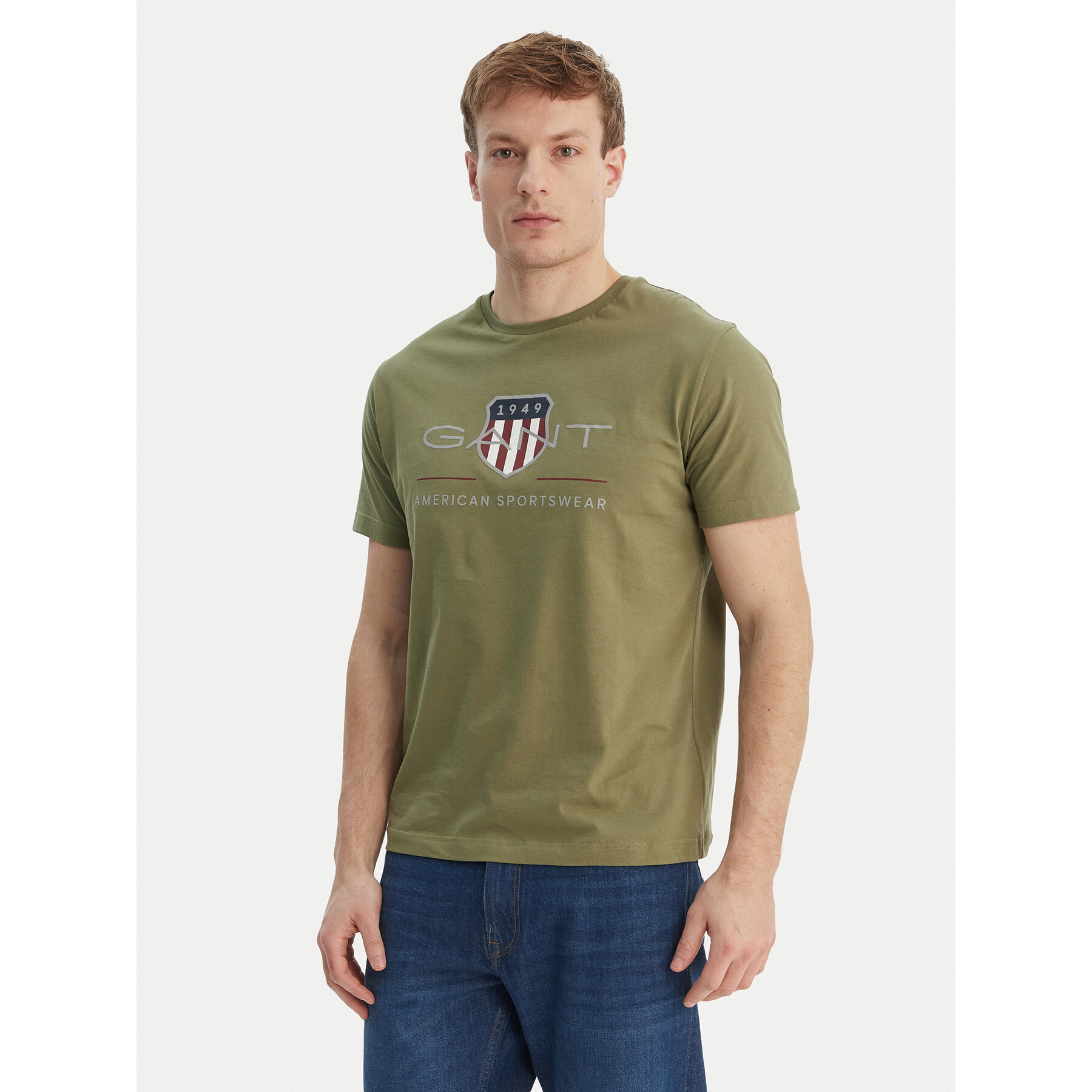 Gant T-Shirt Archive Shield 2003199 Πράσινο Regular Fit