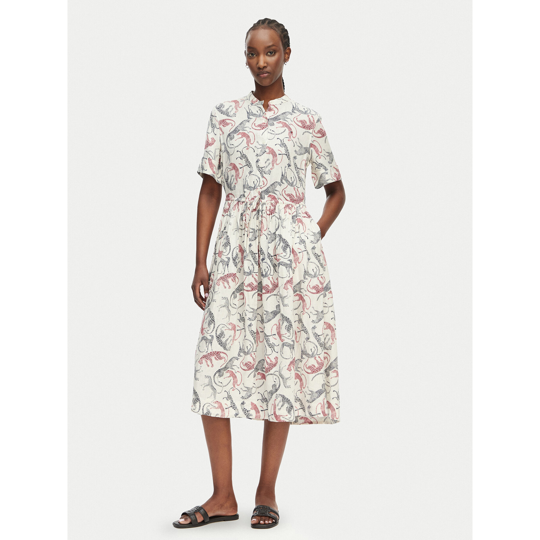 Tommy Hilfiger Sommerkleid WW0WW49633 Creme Relaxed Fit