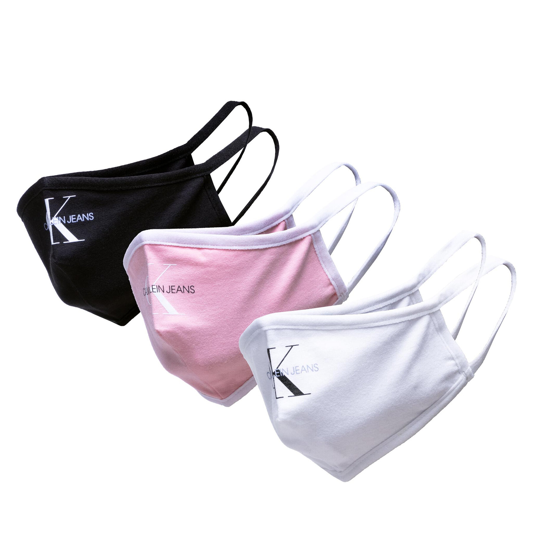 Σετ 3 υφασμάτινες μάσκες Calvin Klein Jeans Face Cover 3-Pack K60K608838 Λευκό