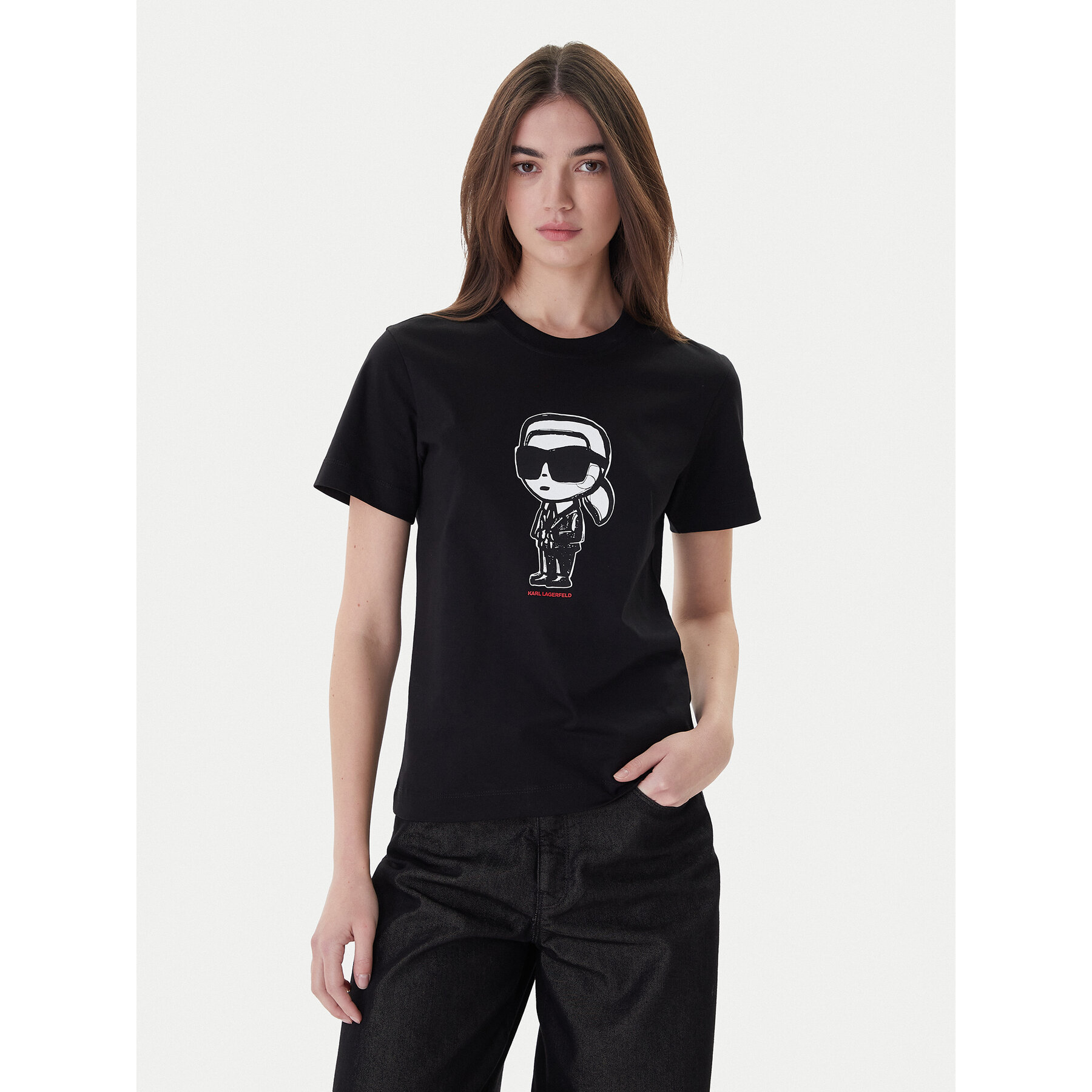 KARL LAGERFELD T-shirt A1W17126 Crna Regular Fit