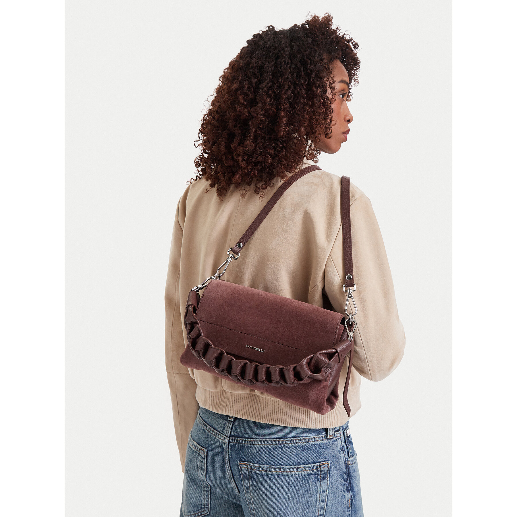 Torbica Coccinelle P6P Boheme Suede Bimaterial E1 P6P 12 01 01 Tamnocrvena