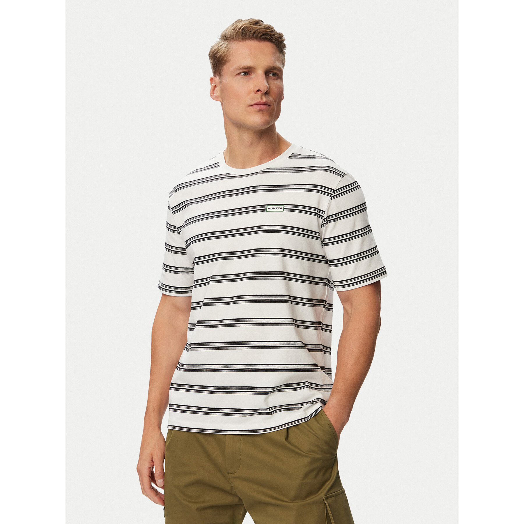 Hunter T-Shirt W126-HRMTS-1003-01X Weiß Regular Fit