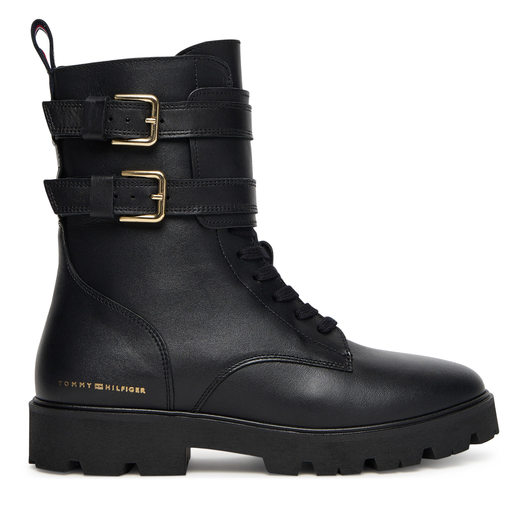 Šnurovacia obuv Tommy Hilfiger Biker Laceup FW0FW08986 Čierna