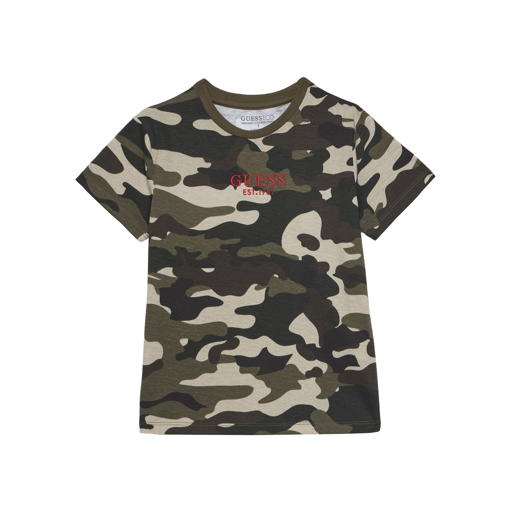 Guess T-Shirt L5YI19 K8HM4 Χακί Regular Fit