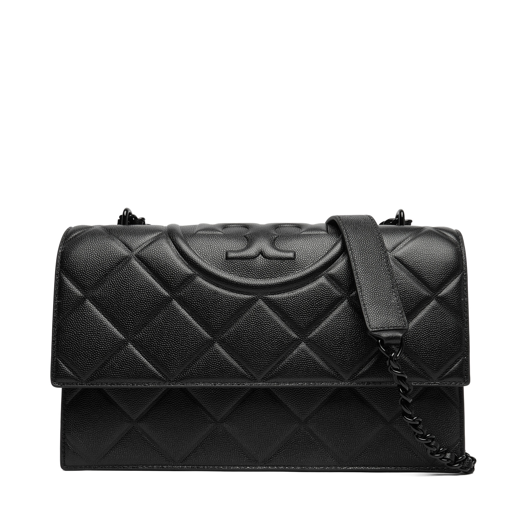 Дамска чанта Tory Burch Fleming Soft Grain Convertible Shoulder Bag 169791 Черен