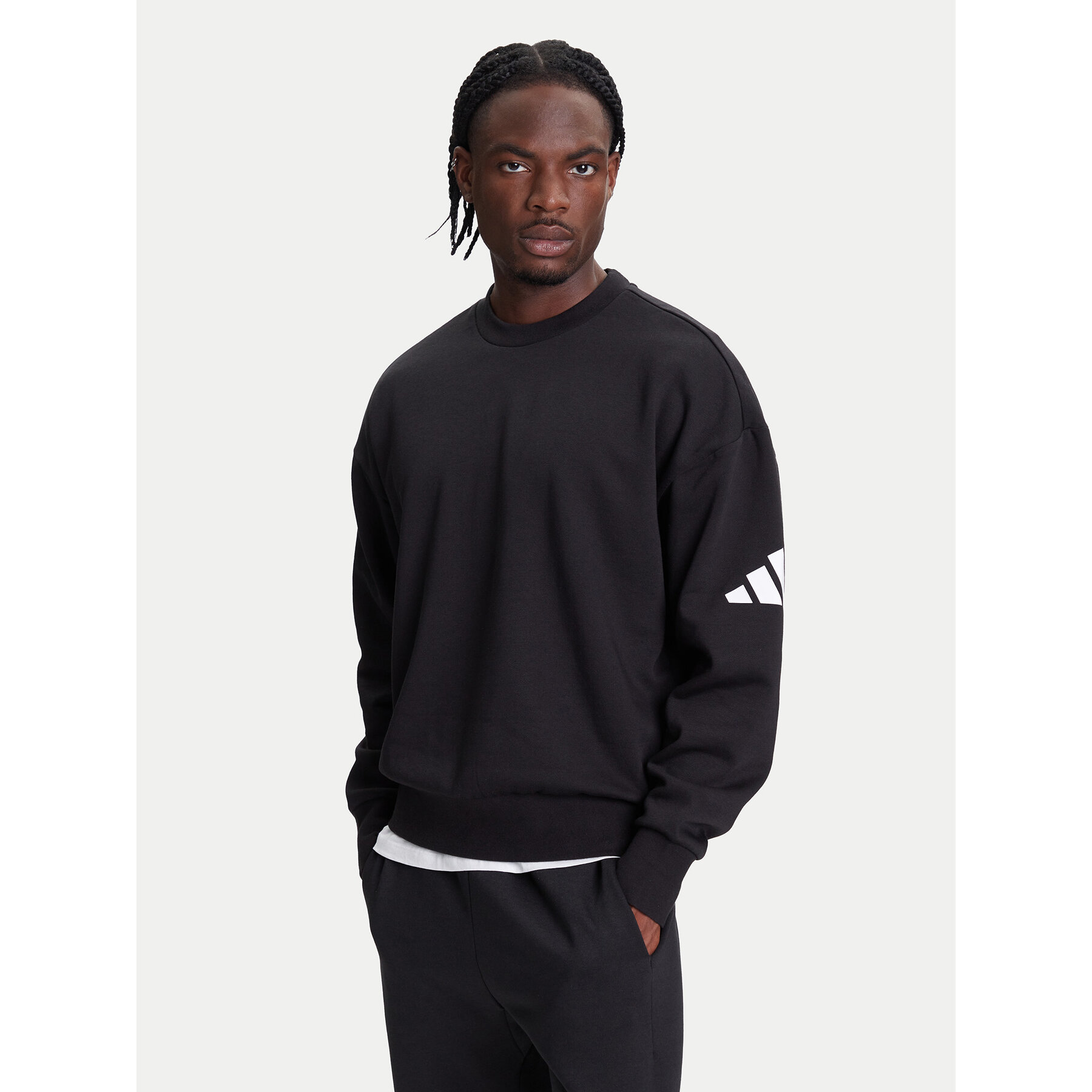 adidas Sweatshirt Essentials JF3542 Schwarz Loose Fit