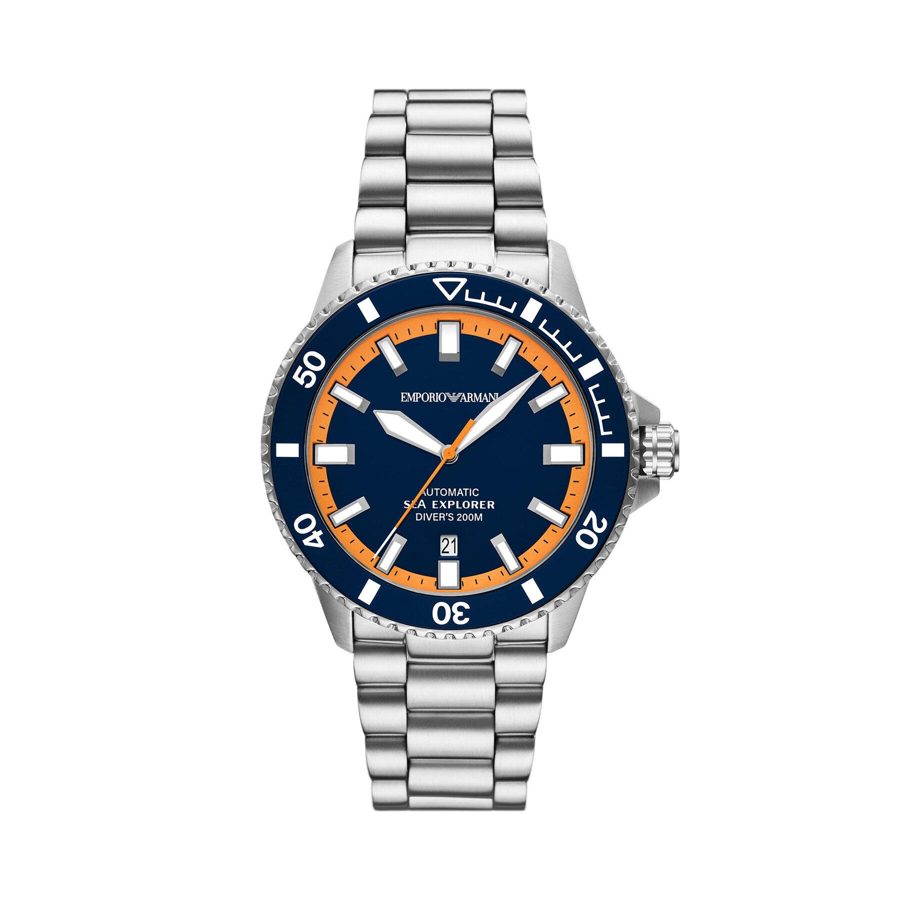 Hodinky Emporio Armani Sea Explorer AR60090 Strieborná