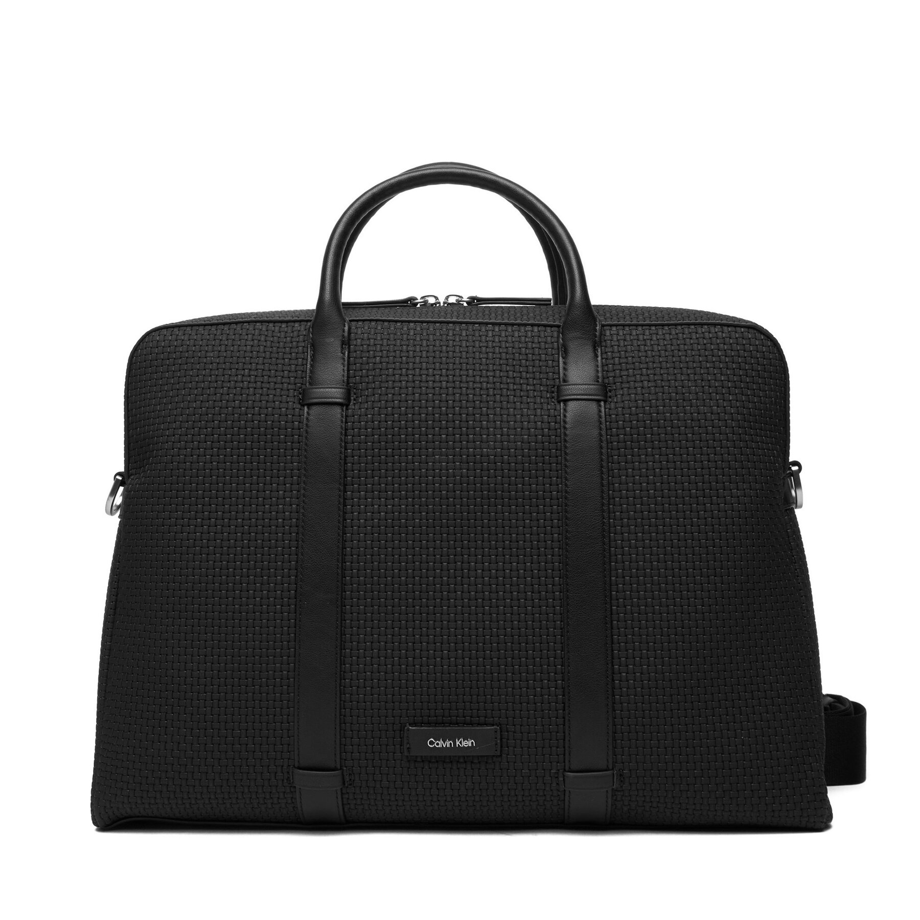 Чанта за лаптоп Calvin Klein Embossed Woven Commuter LV04D3207G Черен