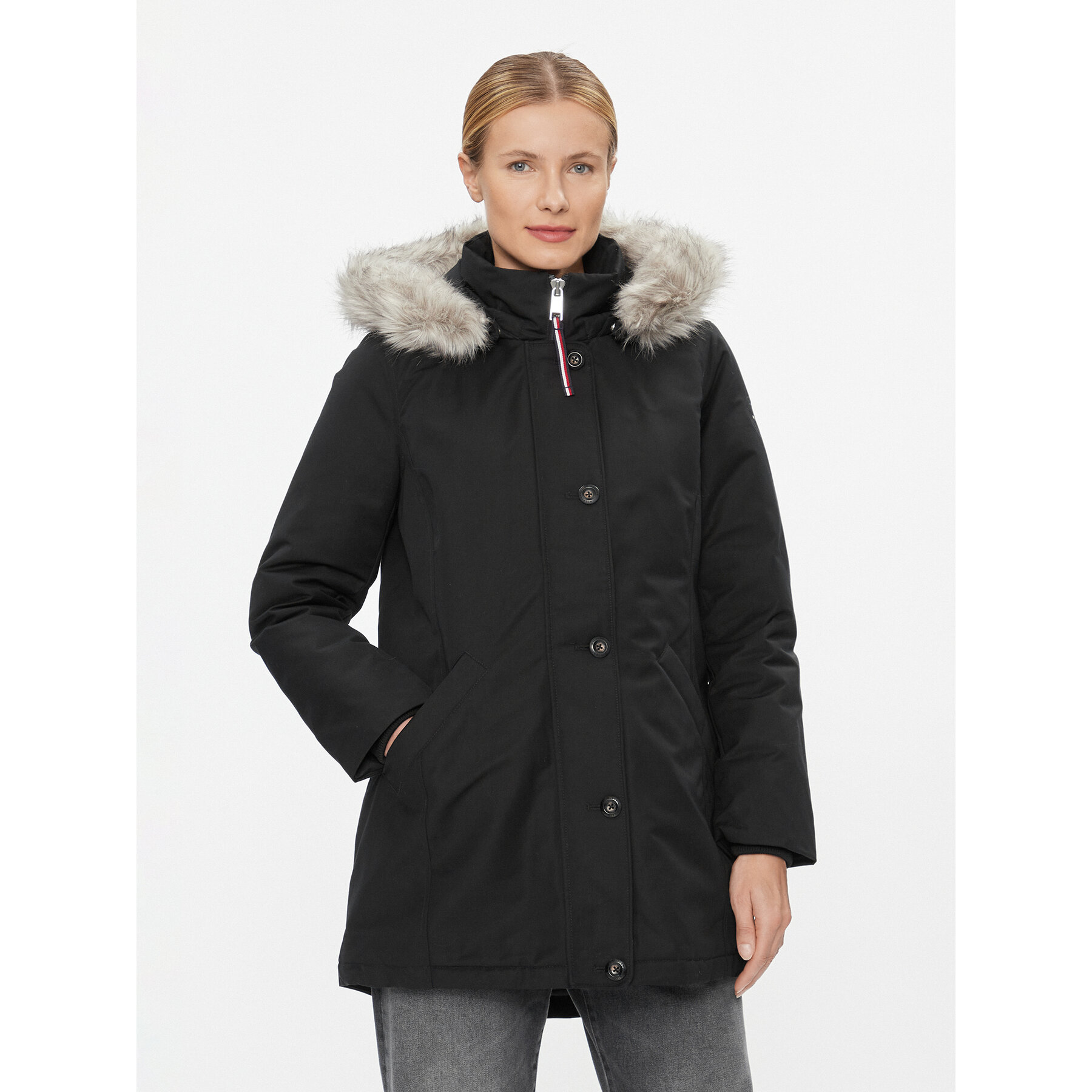Tommy Hilfiger Parka WW0WW39864 Schwarz Regular Fit