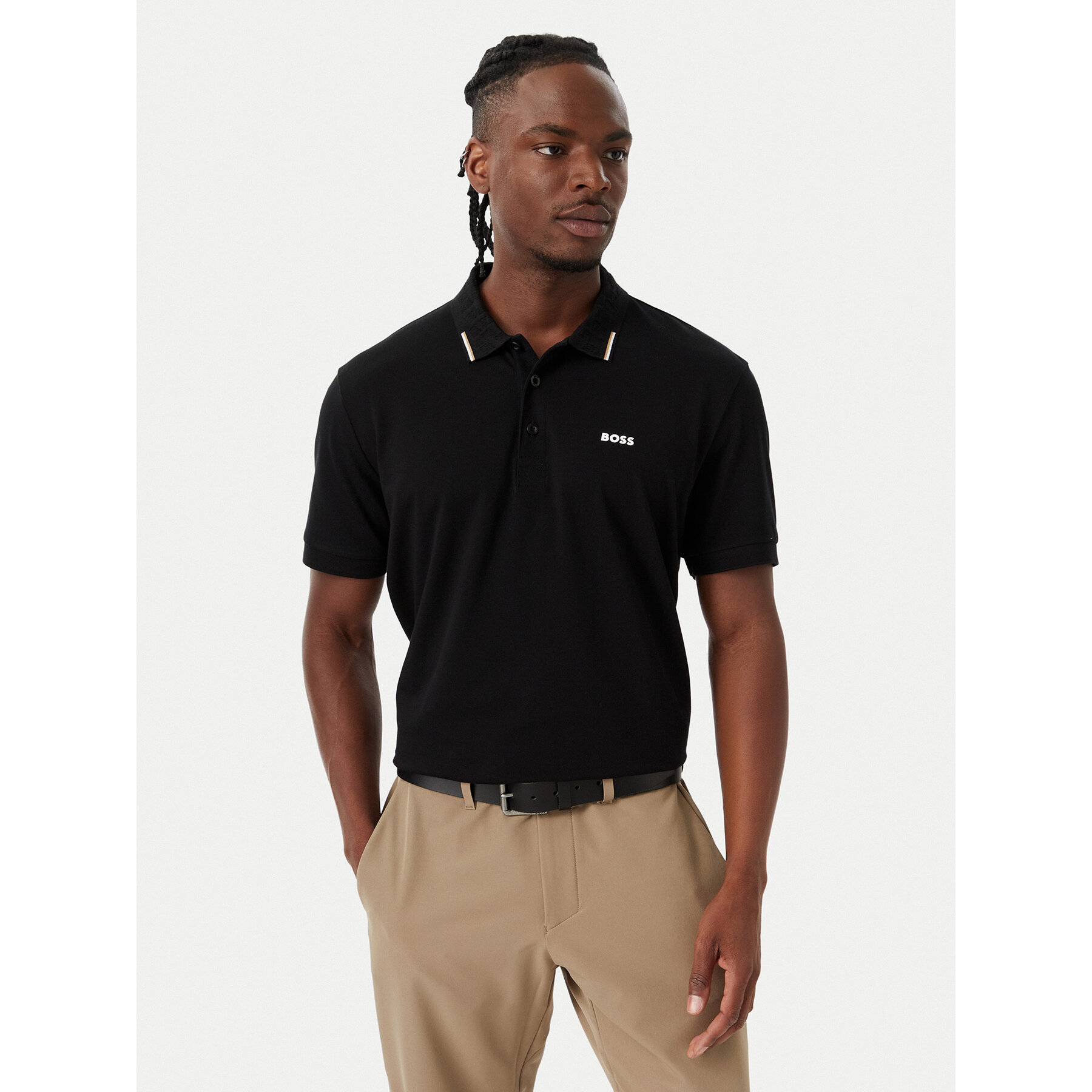 BOSS Polo majica Swing Paddy 50564779 Črna Regular Fit