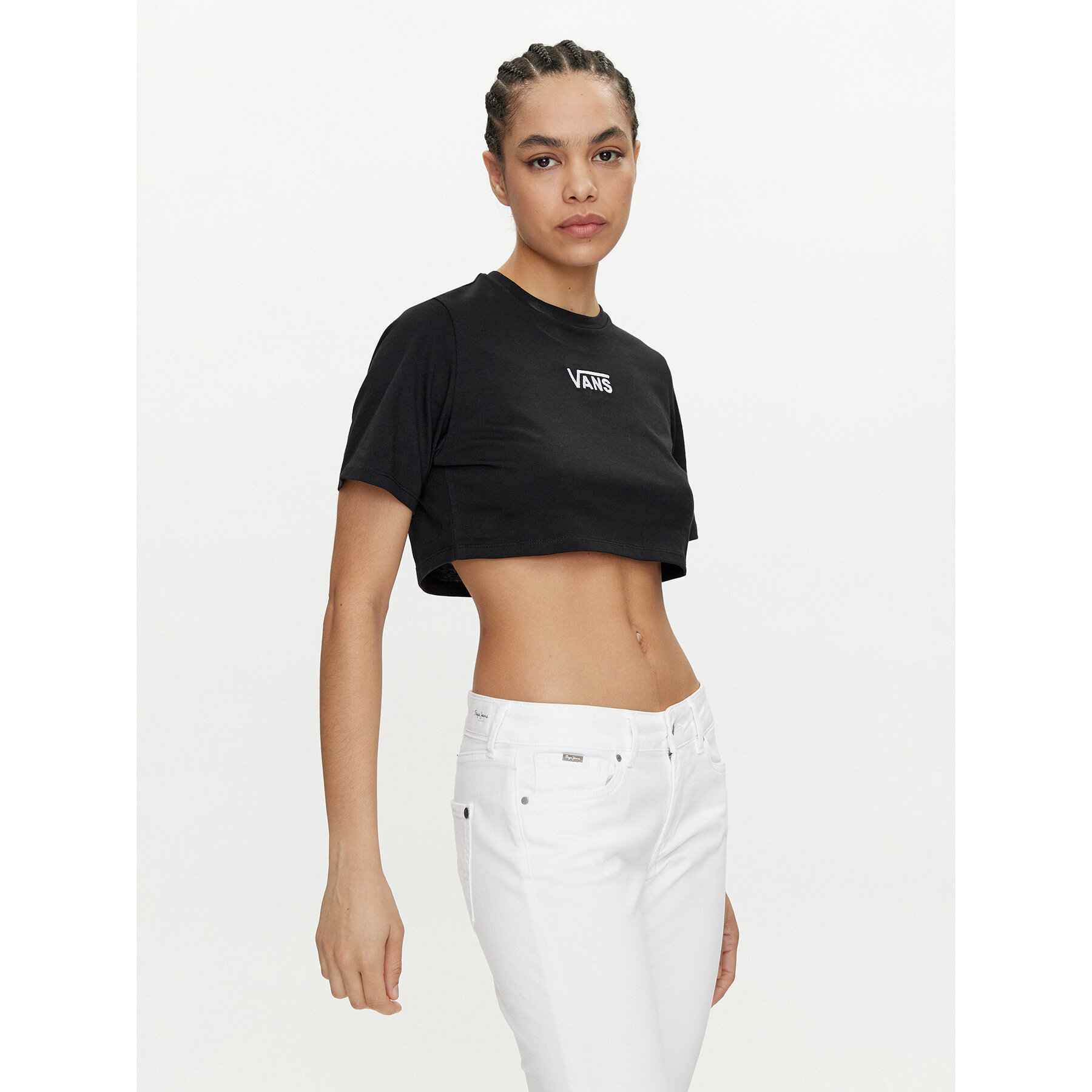 Vans Póló Flying V Crew Crop Ii VN000GFF Fekete Regular Fit