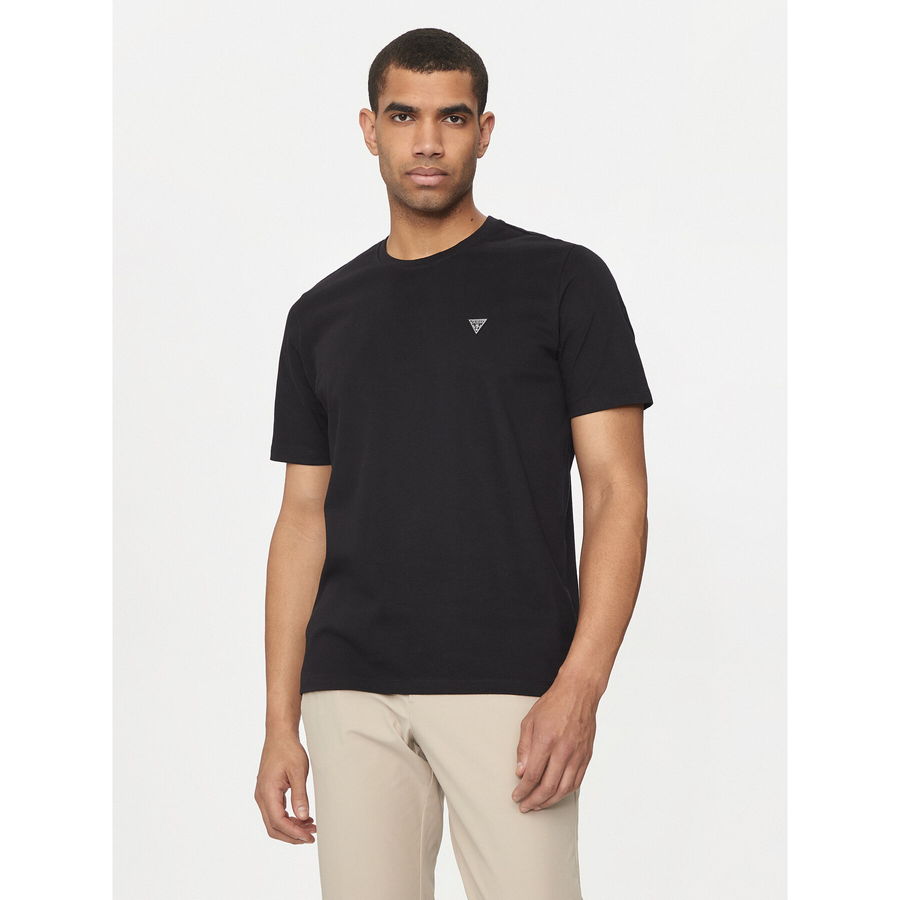Guess Marškinėliai M4YI0A KCCM1 Juoda Regular Fit