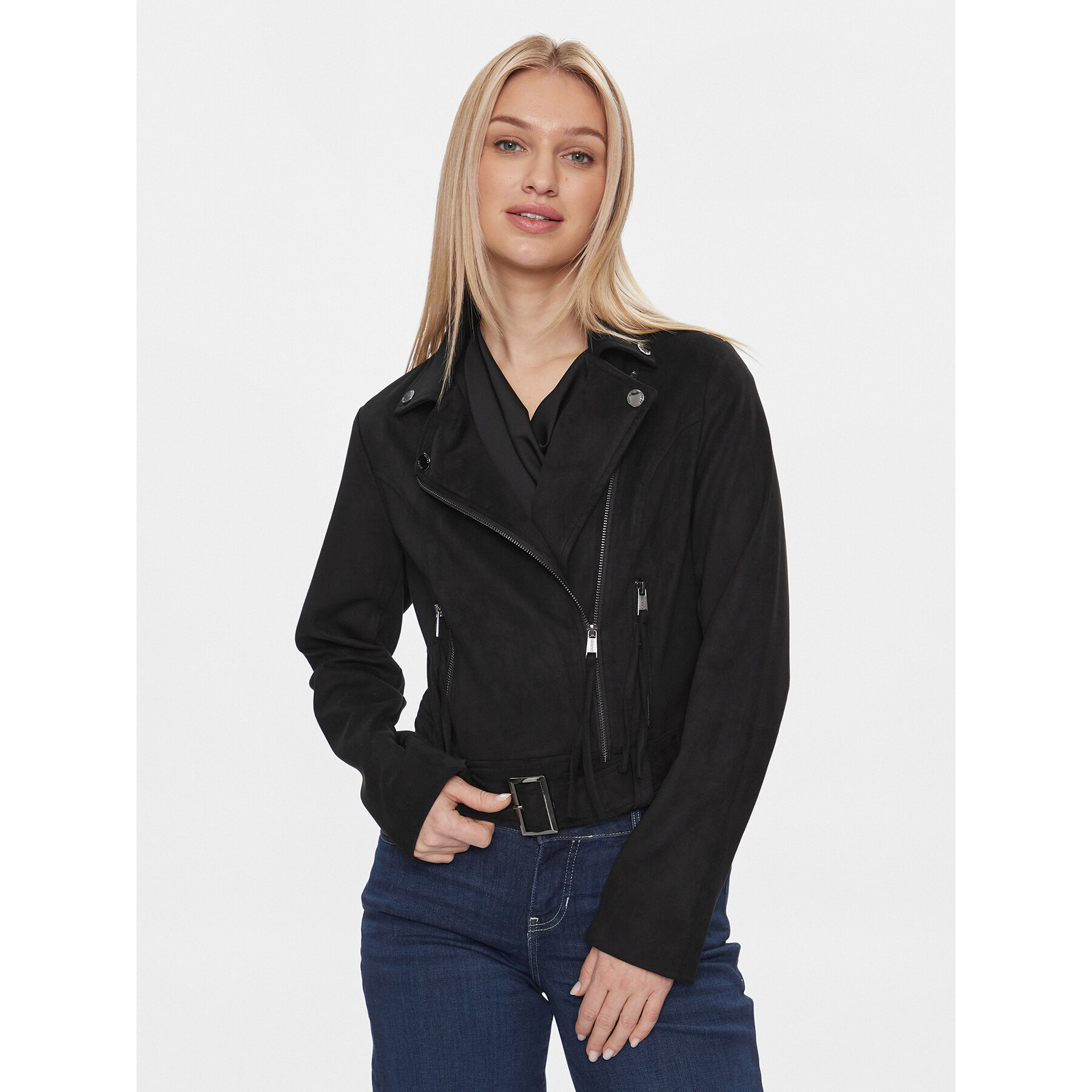 Guess Übergangsjacke Celeste W4RL10 WFWQ0 Schwarz Regular Fit