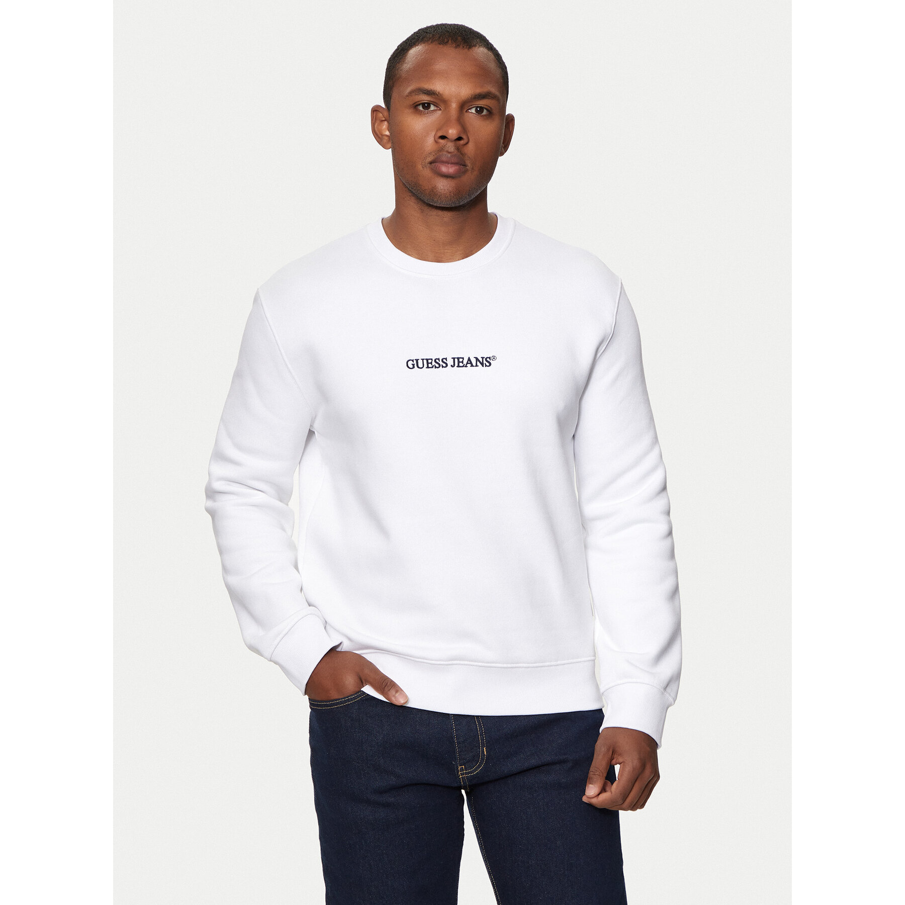 Guess Jeans Sweatshirt M4YQ19 K9V31 Weiß Regular Fit