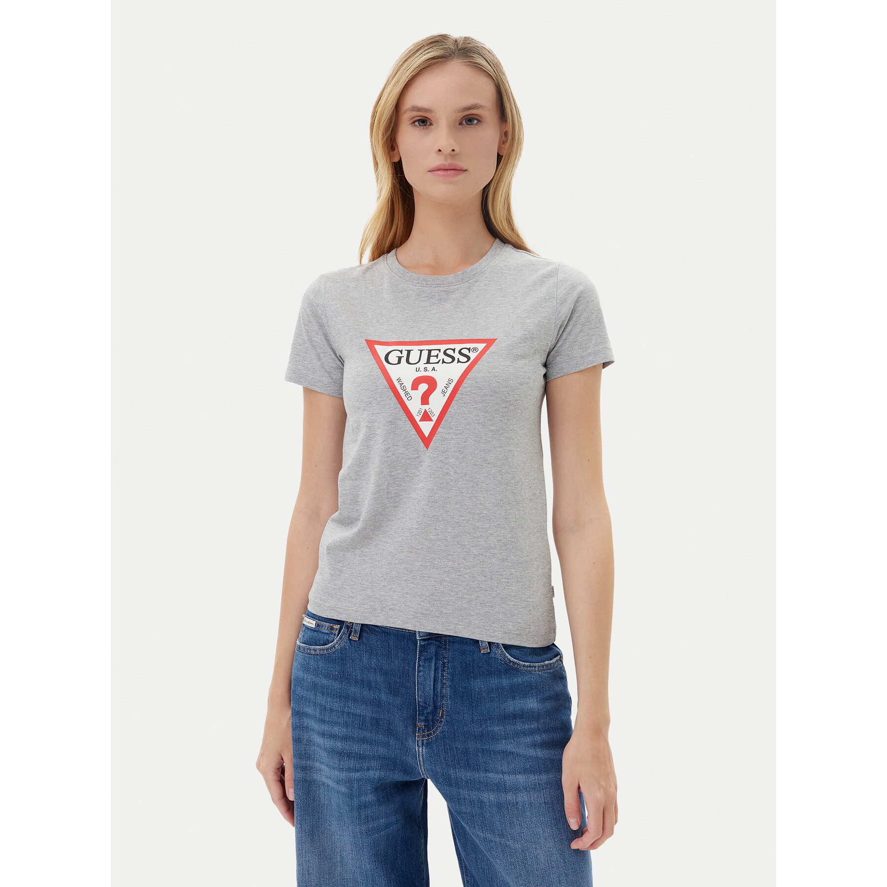 Guess Jeans Póló W4YI04 J1314 Szürke Slim Fit