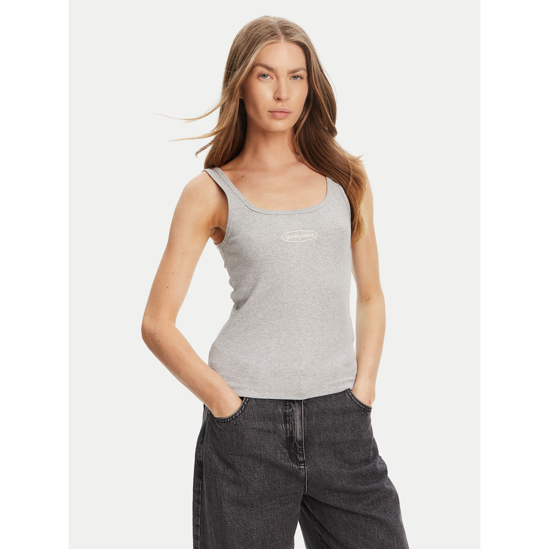 Guess Jeans Felső W5YP35 KA0H1 Szürke Regular Fit