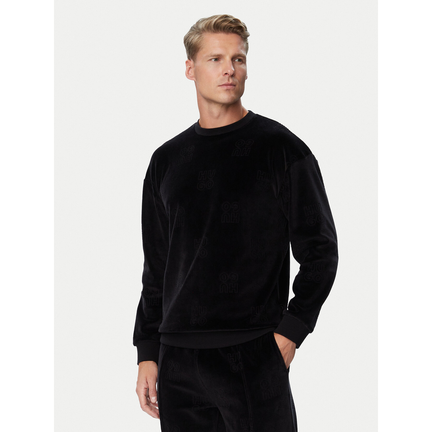 HUGO Sweatshirt Veloro Sweatshirt 50571215 Schwarz Regular Fit