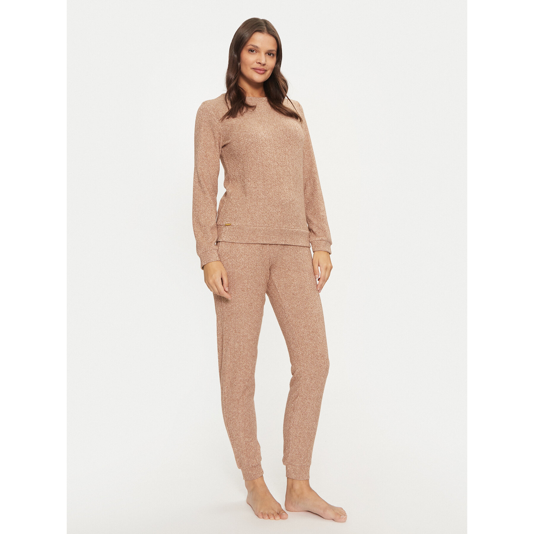 Selmark Πιτζάμα P8673 Μπεζ Regular Fit