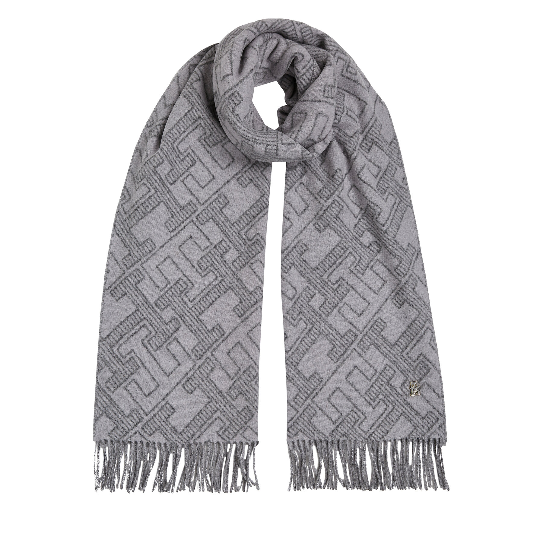 Šál Tommy Hilfiger Monogram AW0AW16650 Sivá
