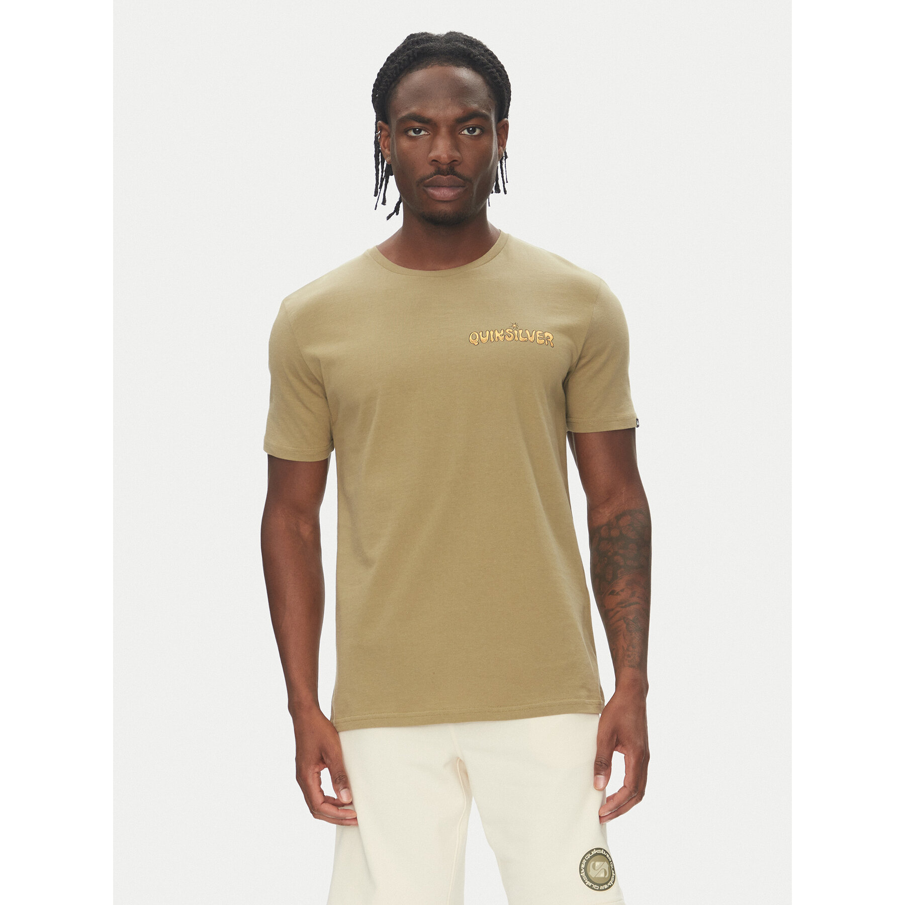 Quiksilver T-shirt Ev Disconnect Effects EQYZT08049 Kaki Regular Fit