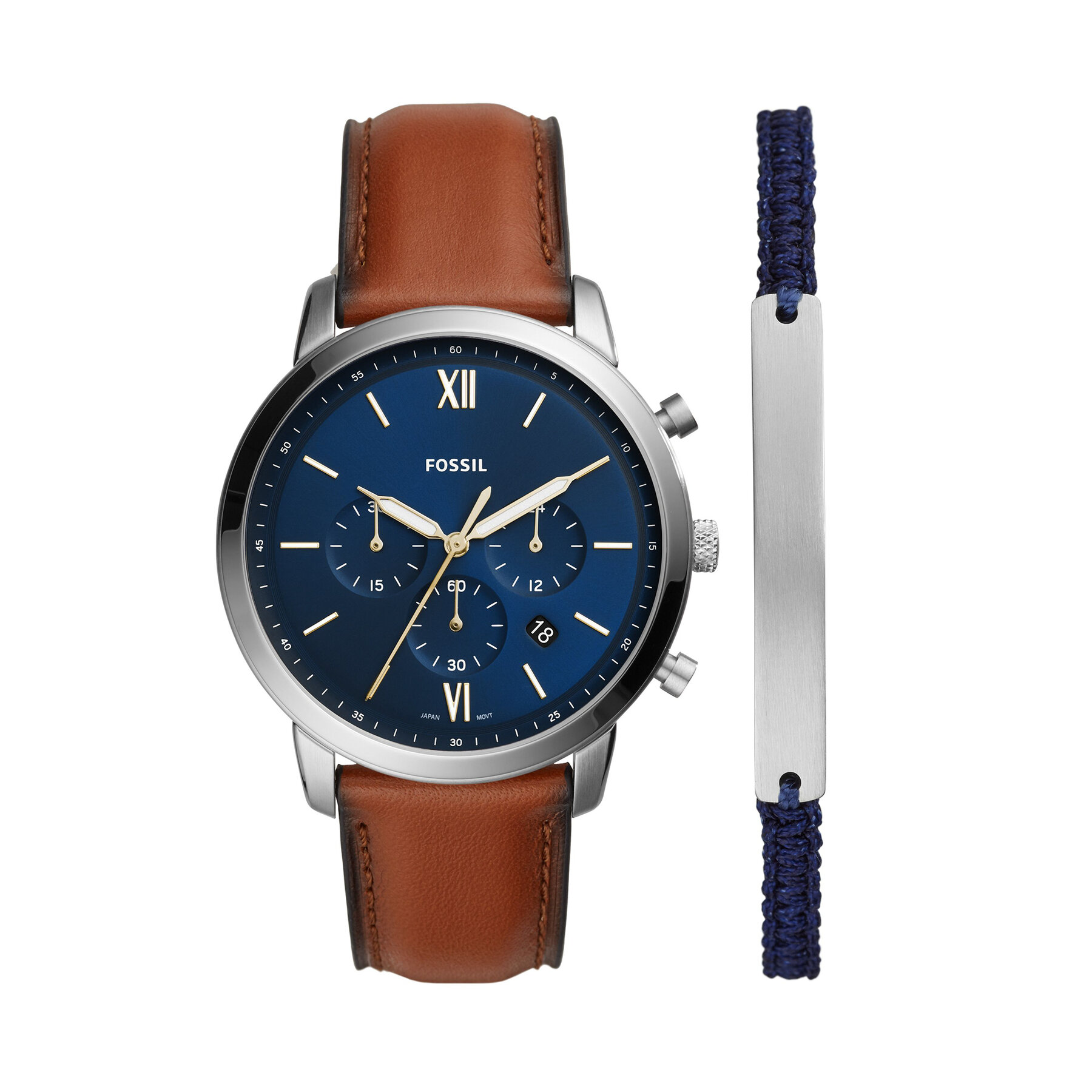 

Годинник Fossil Neutra Chrono FS5708SET Navy/Brown, Коричневий