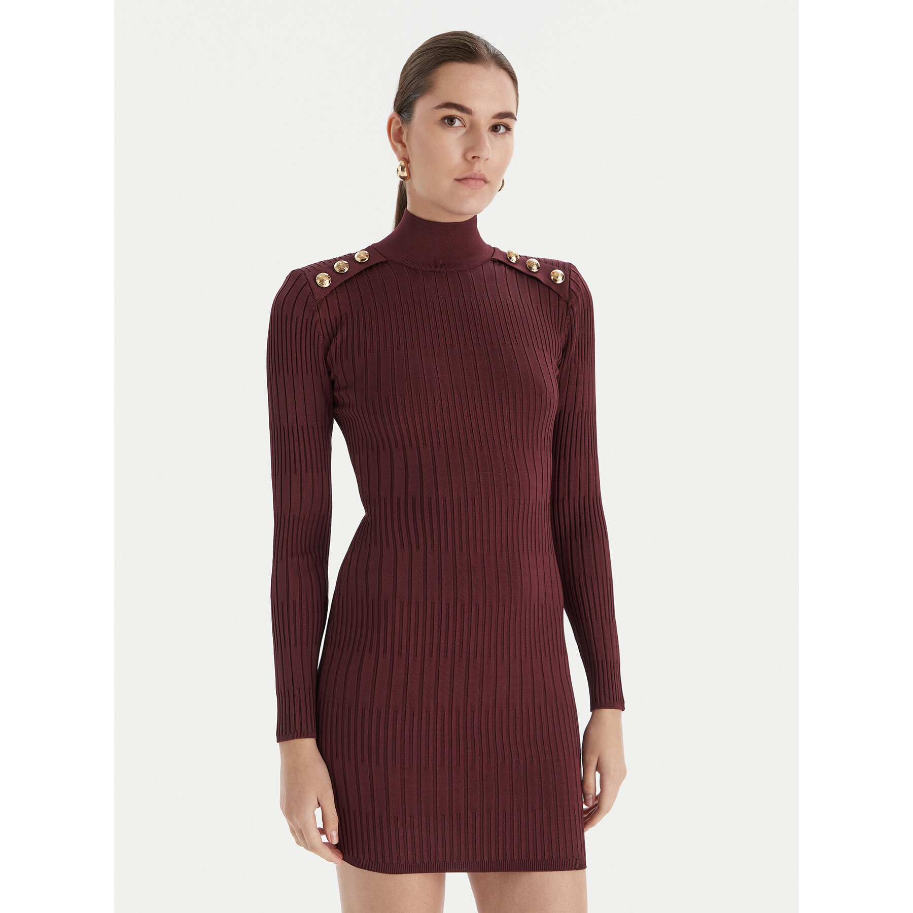 Marciano Guess Strickkleid 5BGK52 5881Z Dunkelrot Slim Fit